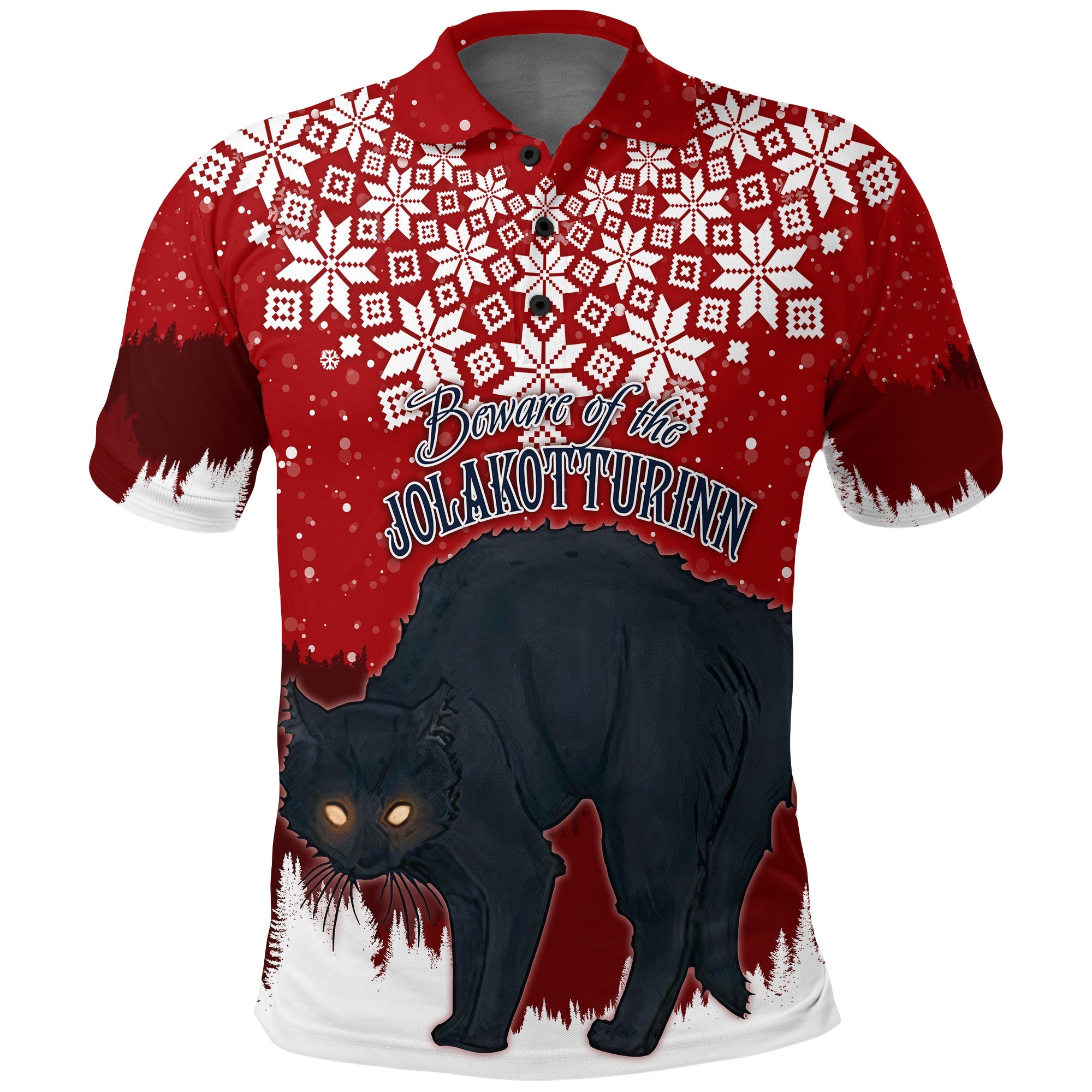 Iceland Polo Shirt Christmas Beware Jolakotturinn - Wonder Print Shop