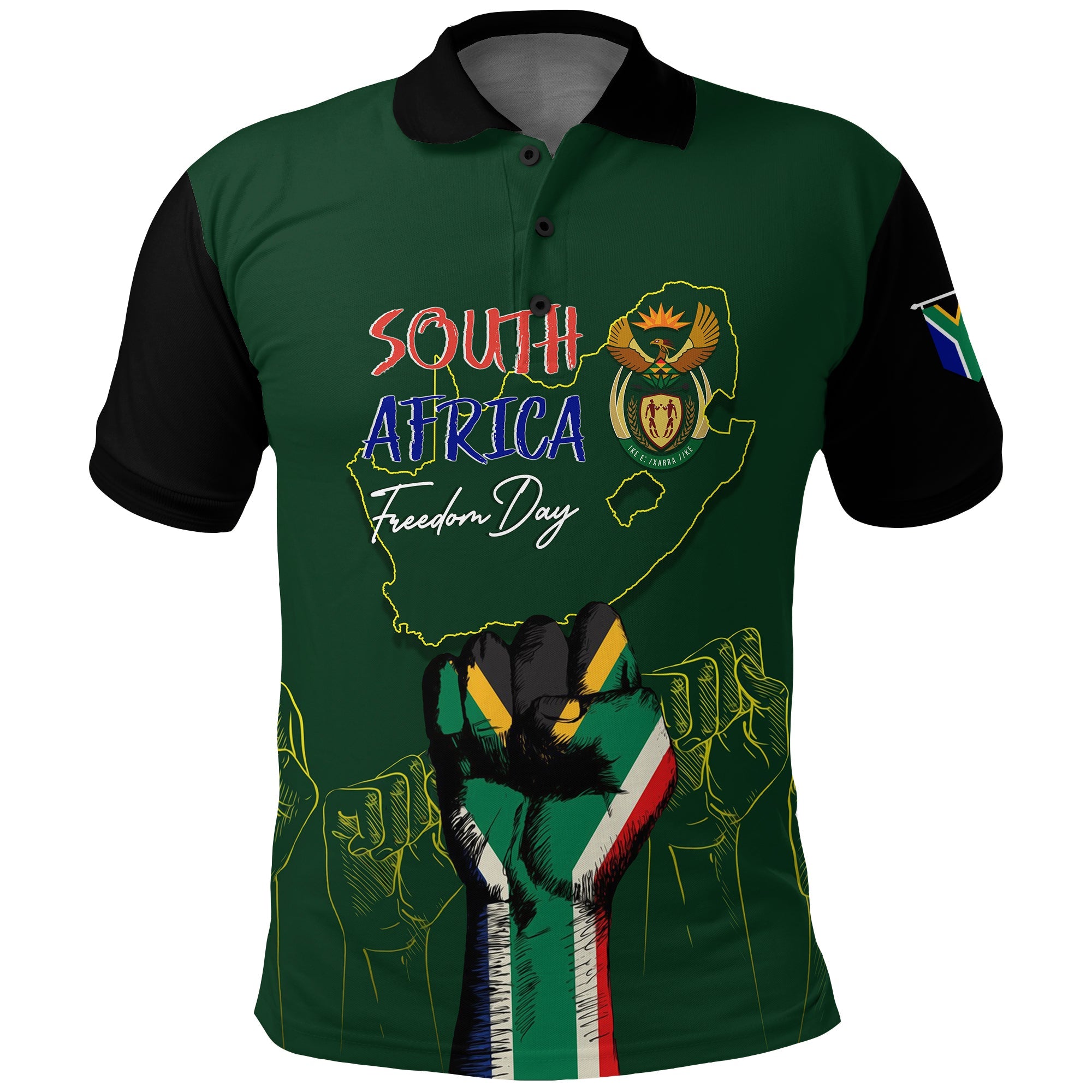 South Africa Freedom Day Polo Shirt Fist Up Style - Wonder Print Shop