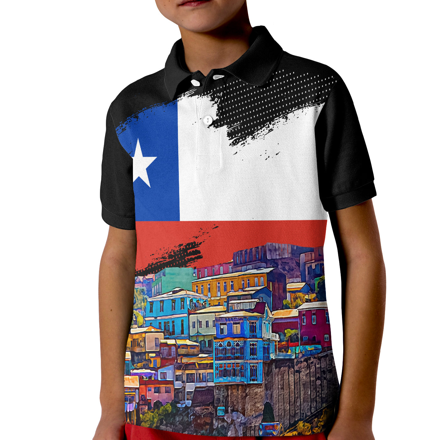 Chile Valparaiso Skyline Polo Shirt for Kid Chilean and Proud - Wonder Print Shop