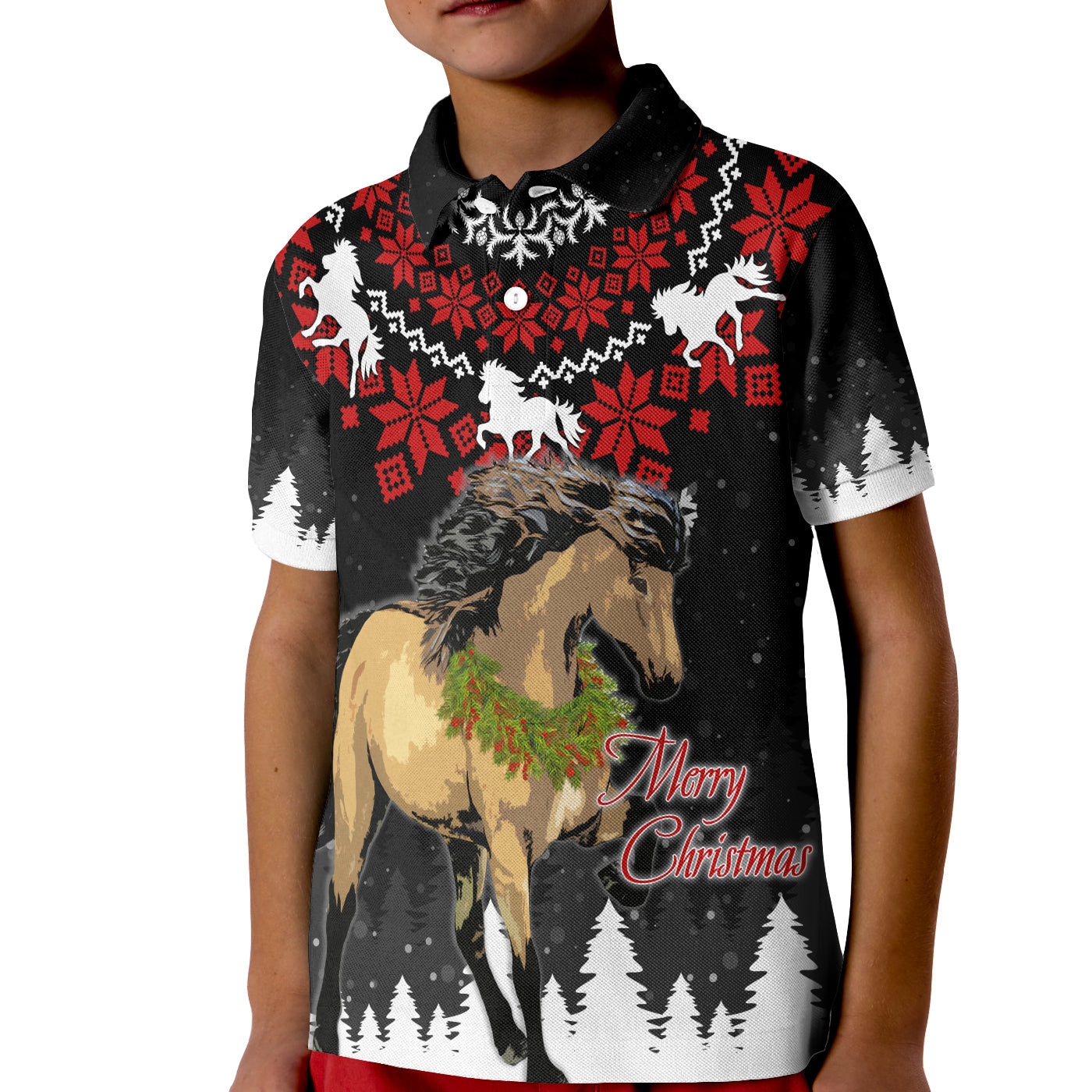 Iceland Polo Shirt Christmas KID Icelandic Horse Do The Tolt - Wonder Print Shop