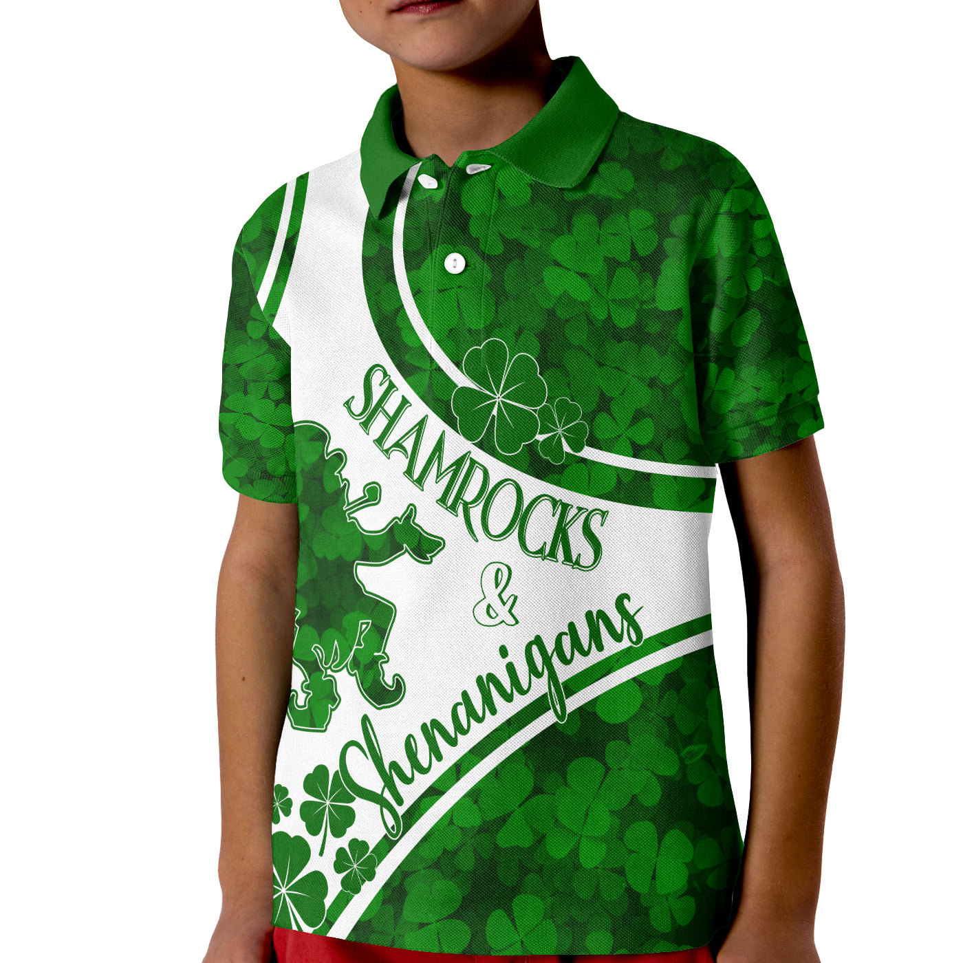 Saint Patrick Day Polo Shirt KID Shamrocks And Shenanigans - Wonder Print Shop