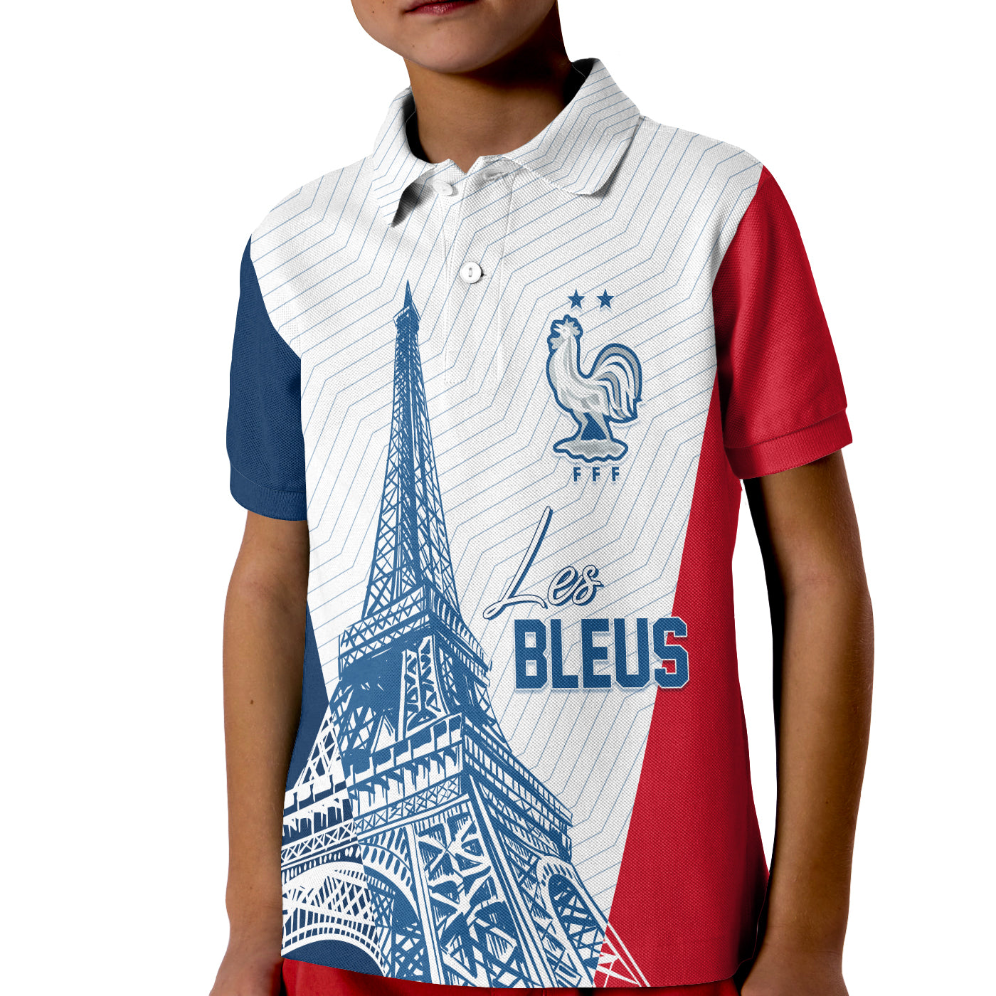 Custom France Football Polo Shirt KID Football 2022 Champions - Wonder Print Shop