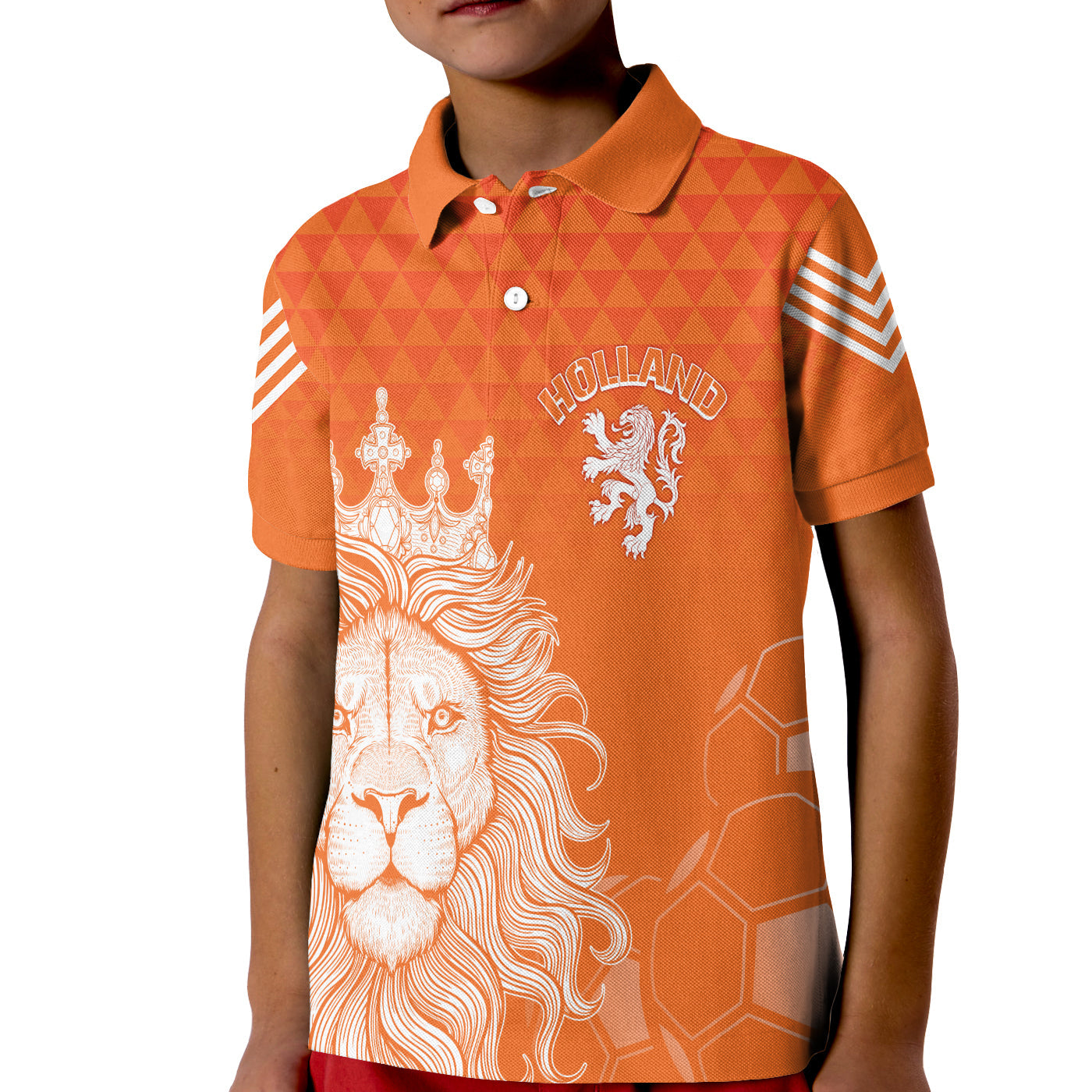 Custom Netherlands Polo Shirt Football 2022 KID Oranje Lions - Wonder Print Shop