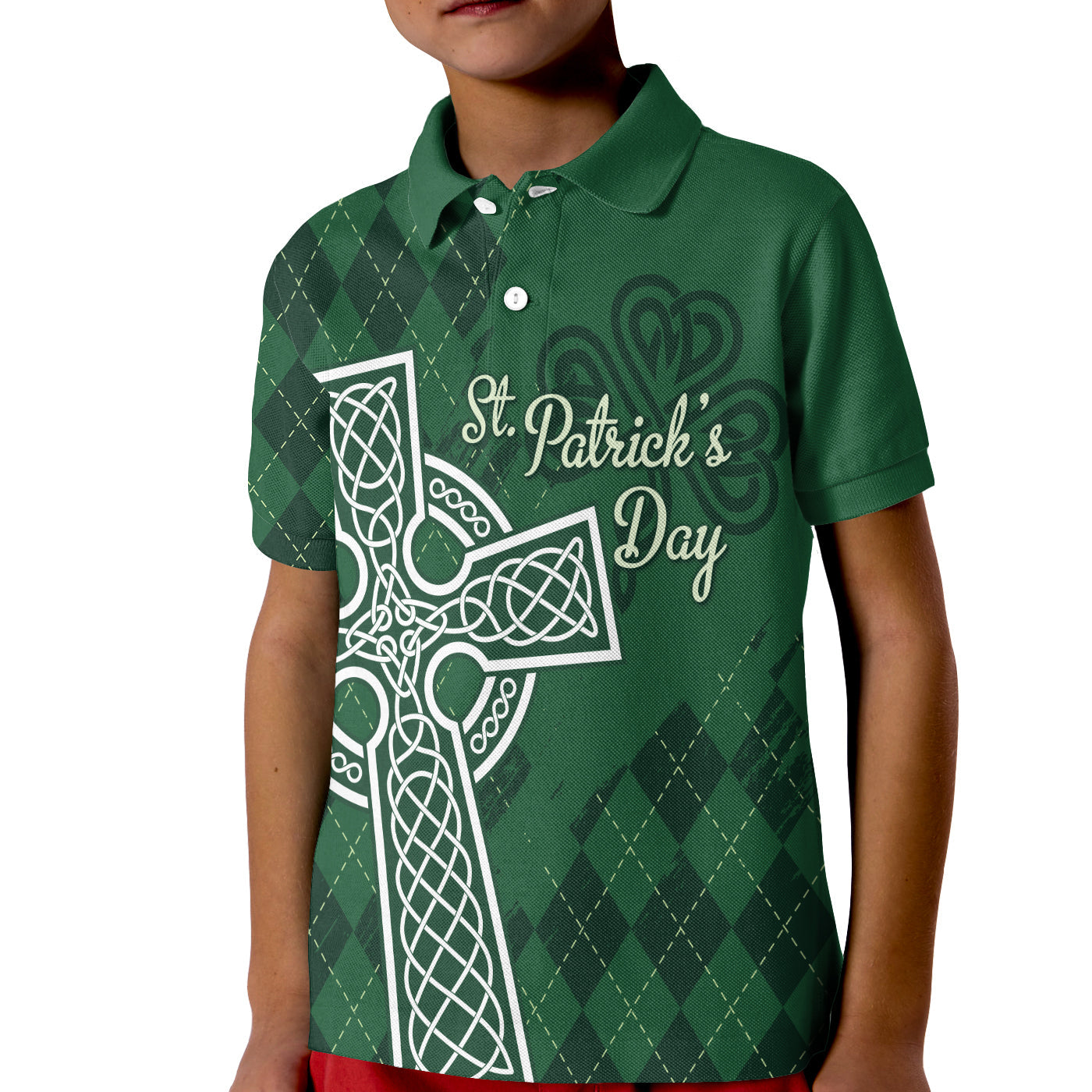 Irish Polo Shirt KID St. Patrick Day Mix Celtic Cross - Wonder Print Shop