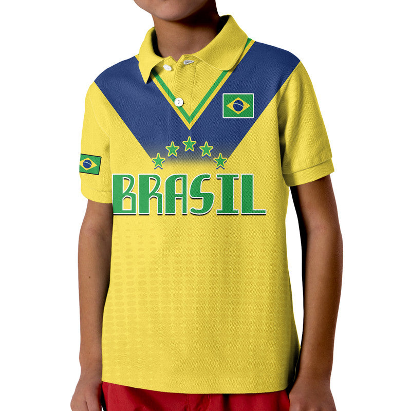 Brazil Football Sub20 Champions South American Polo Shirt for Kid - Wonder Print Shop