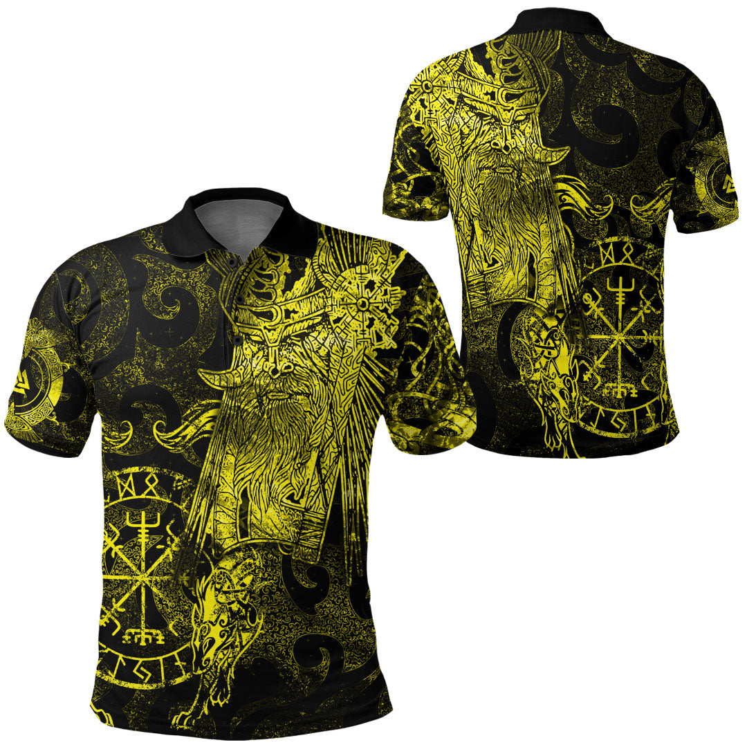 Viking Clothing Viking Odin Tattoo Yellow Version Polo Shirt RLT12 - Wonder Print Shop