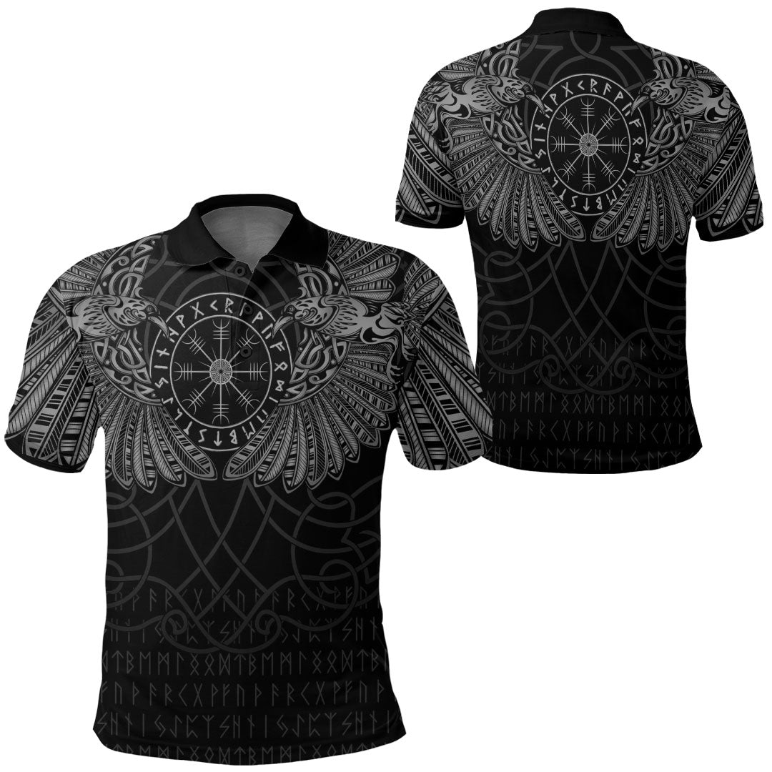 Viking Clothing Viking Odins Celtic Two Ravens Special Version Polo Shirt RLT12 - Wonder Print Shop