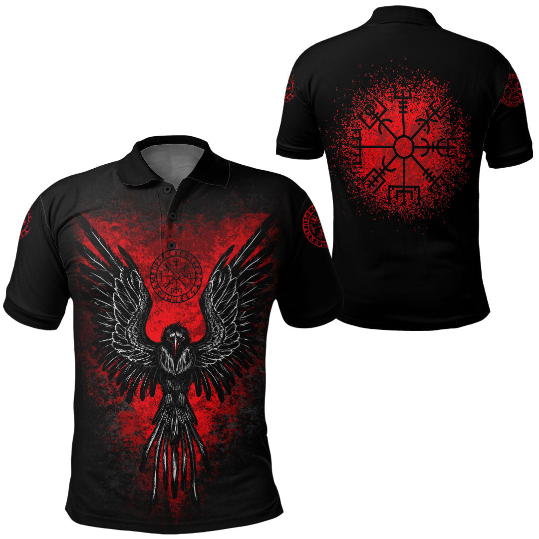 Viking Viking Raven Vegvisir Polo Shirt RLT12 - Wonder Print Shop