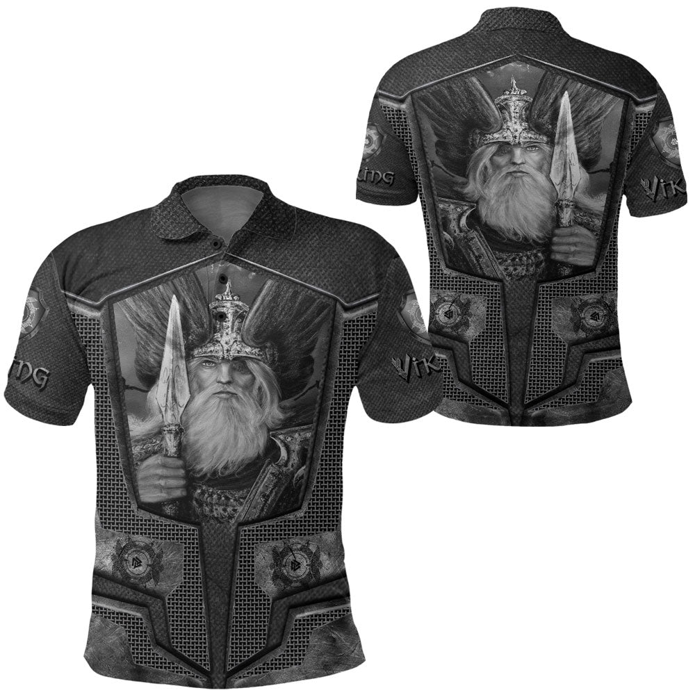 Viking Clothing Armor 3D Style Viking Odin Tattoo Polo Shirt RLT12 - Wonder Print Shop