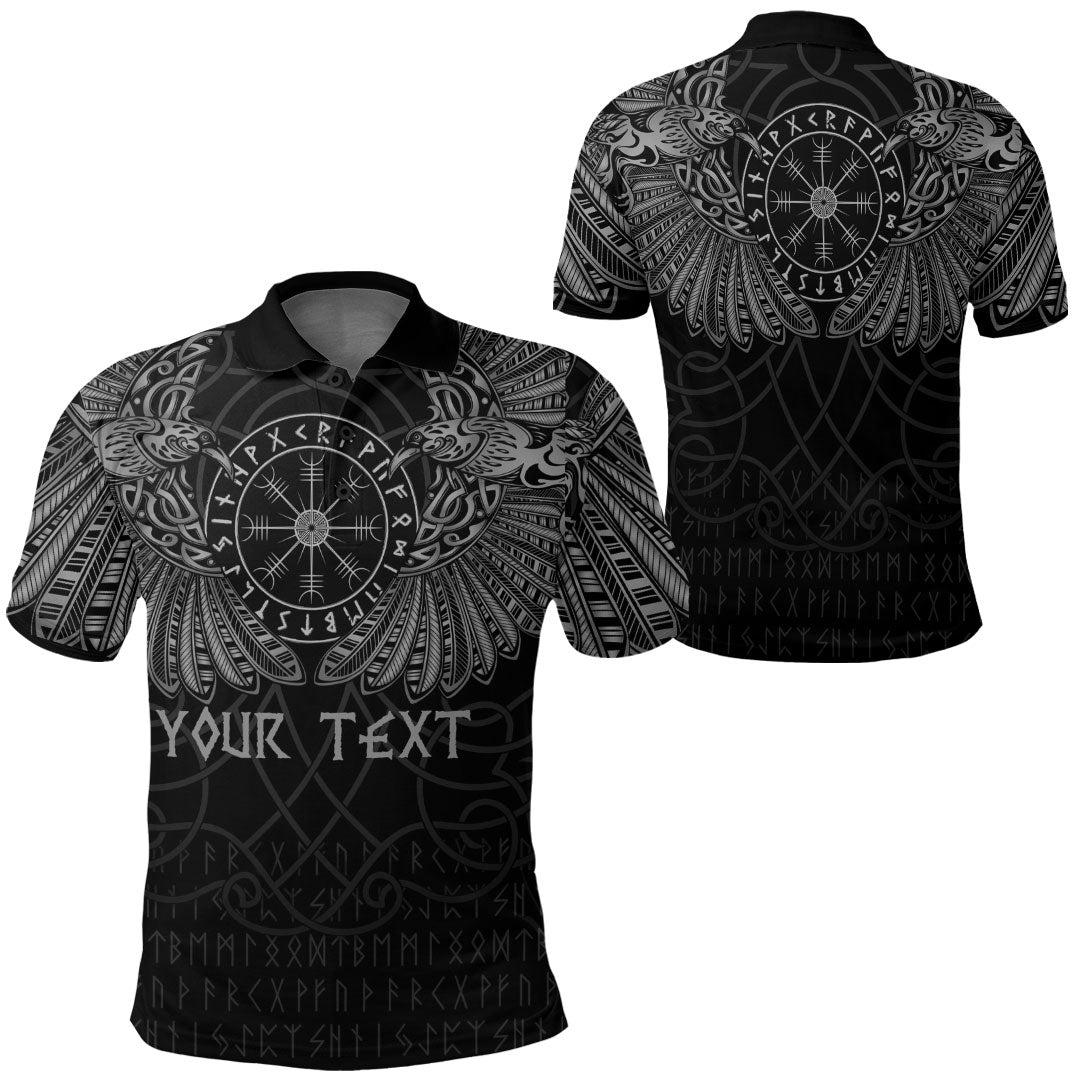 Custom Viking Polo Shirt Odins Celtic Two Ravens Polo Shirt RLT12 - Wonder Print Shop