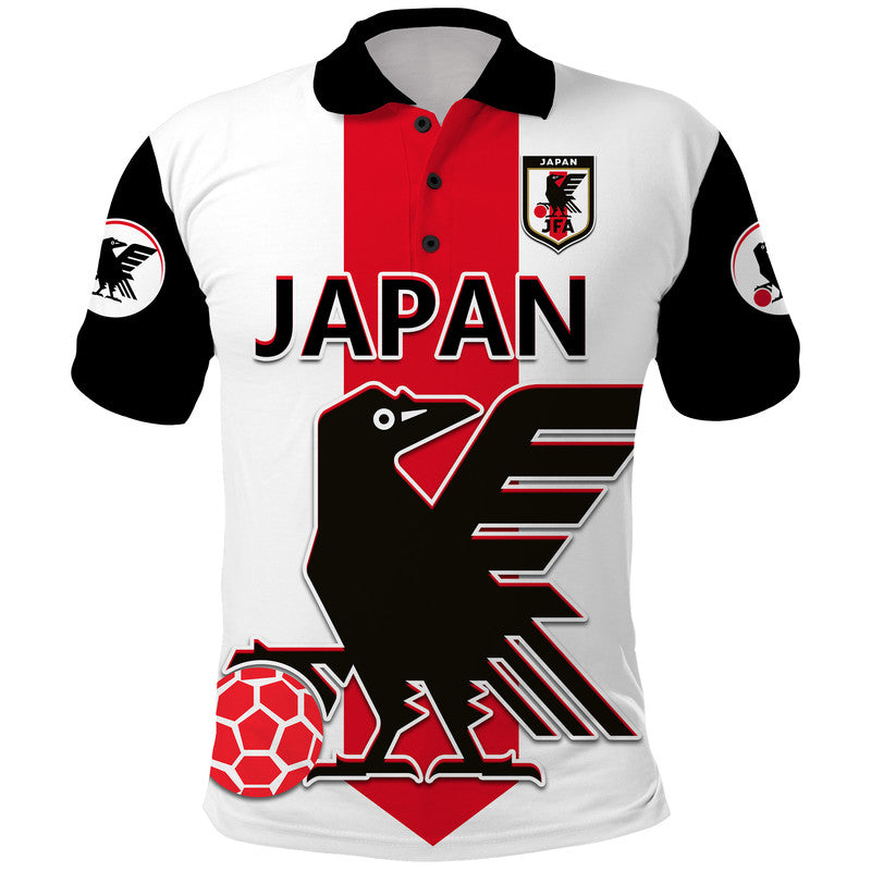 Custom Japan Football Polo Shirt The Yatagarasu Holding A Red Ball - Wonder Print Shop