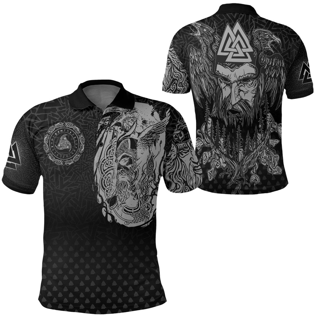 Viking Clothing Viking Odin Raven Tattoo Style Special Version Polo Shirt RLT12 - Wonder Print Shop