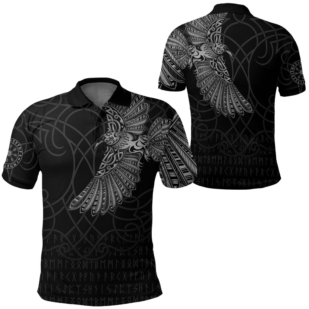 Viking Clothing Viking Odins Raven Tattoo Polo Shirt RLT12 - Wonder Print Shop