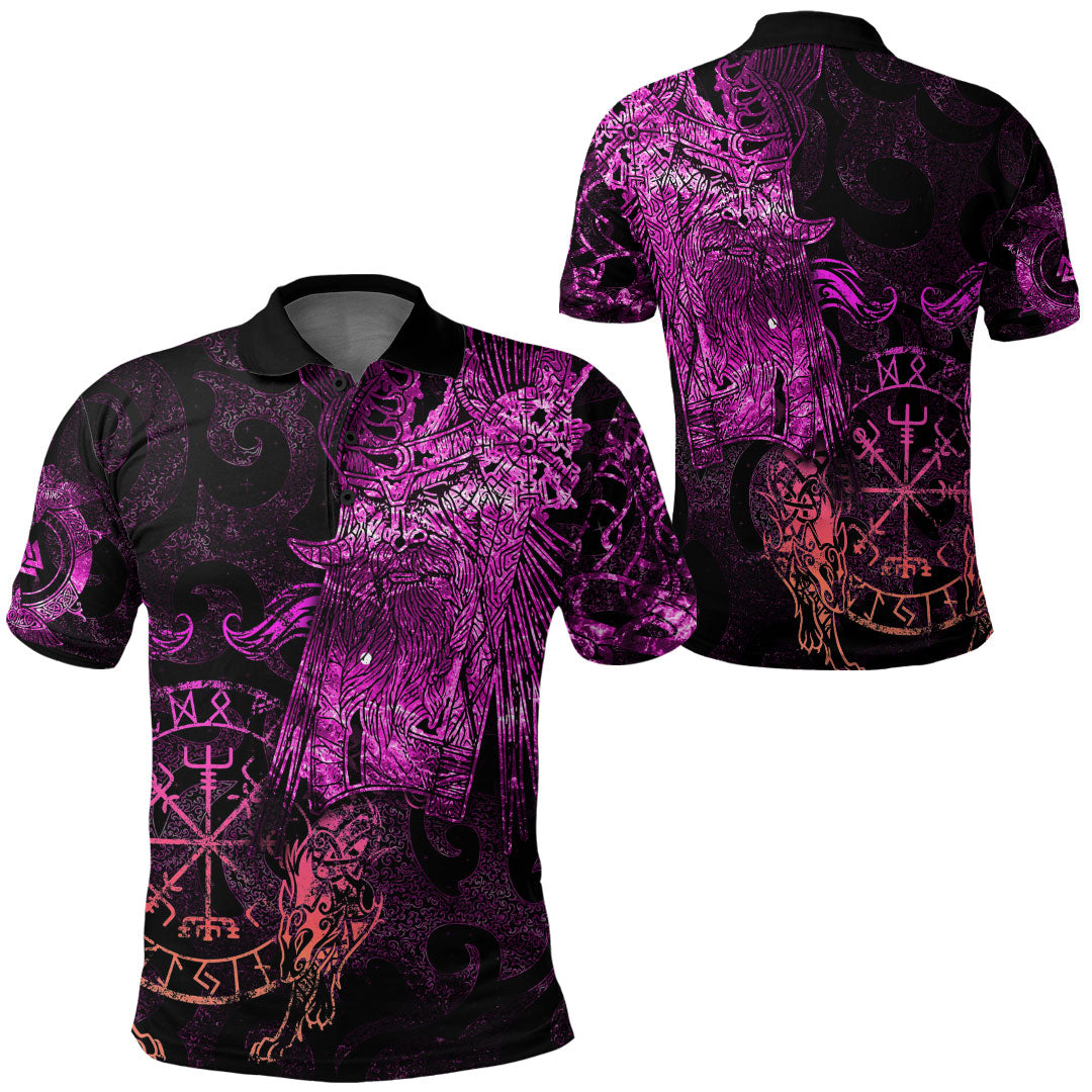 Viking Clothing Viking Odin Tattoo Pink Version Polo Shirt RLT12 - Wonder Print Shop