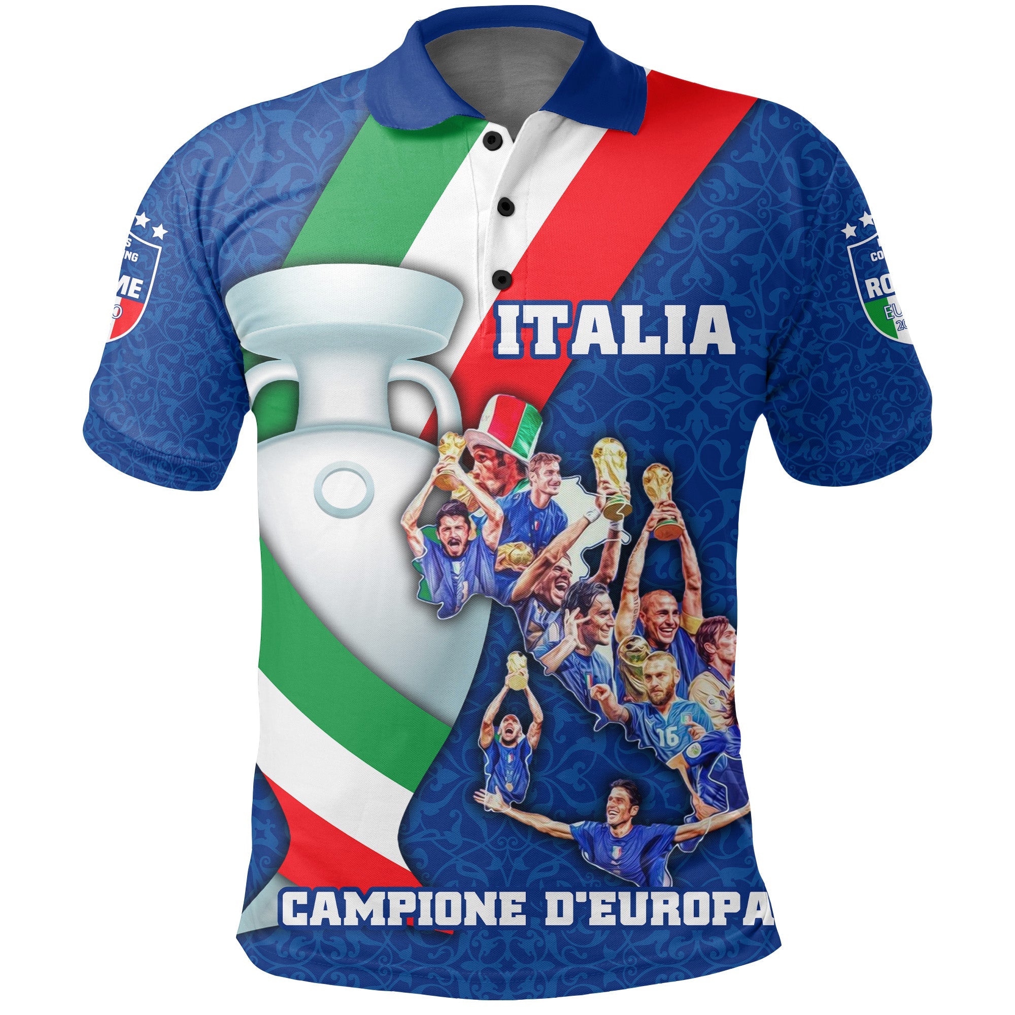 Italia Campione DEuropa It s coming to Rome Polo Shirt Special Version LT16 - Wonder Print Shop