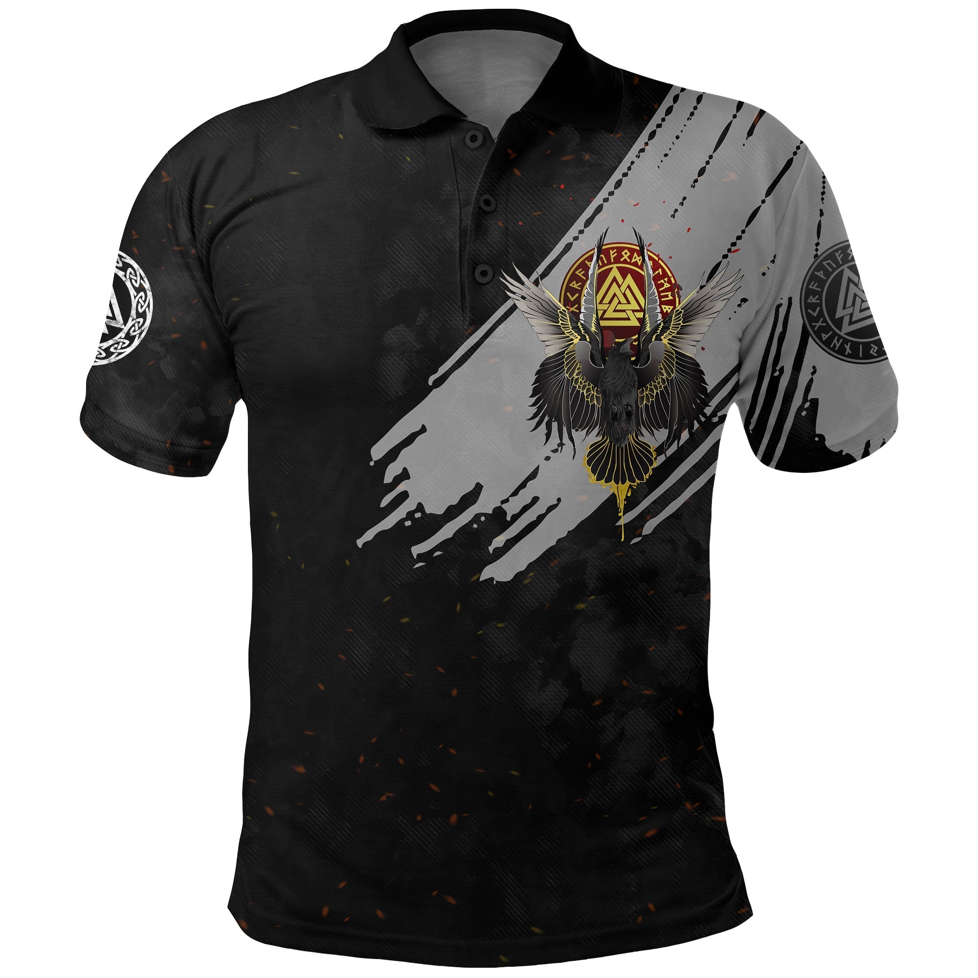 Viking Polo Shirt Viking Wolf Fenrir Moon and Raven RLT12 - Wonder Print Shop