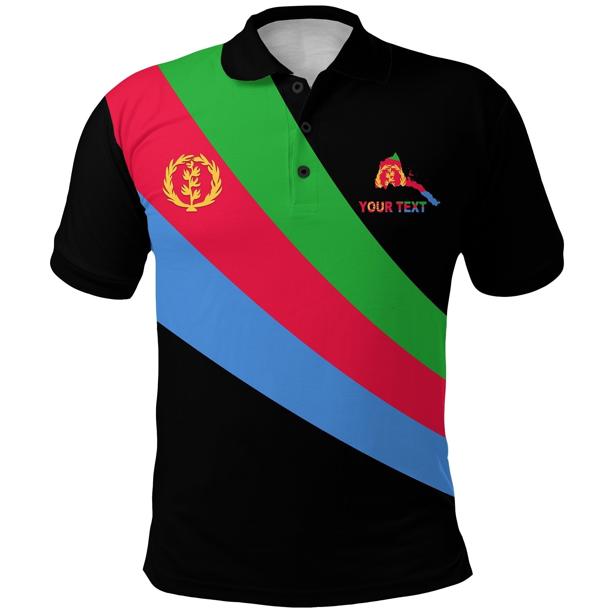 Custom Eritrea Special Flag Polo Shirt Black LT13 - Wonder Print Shop