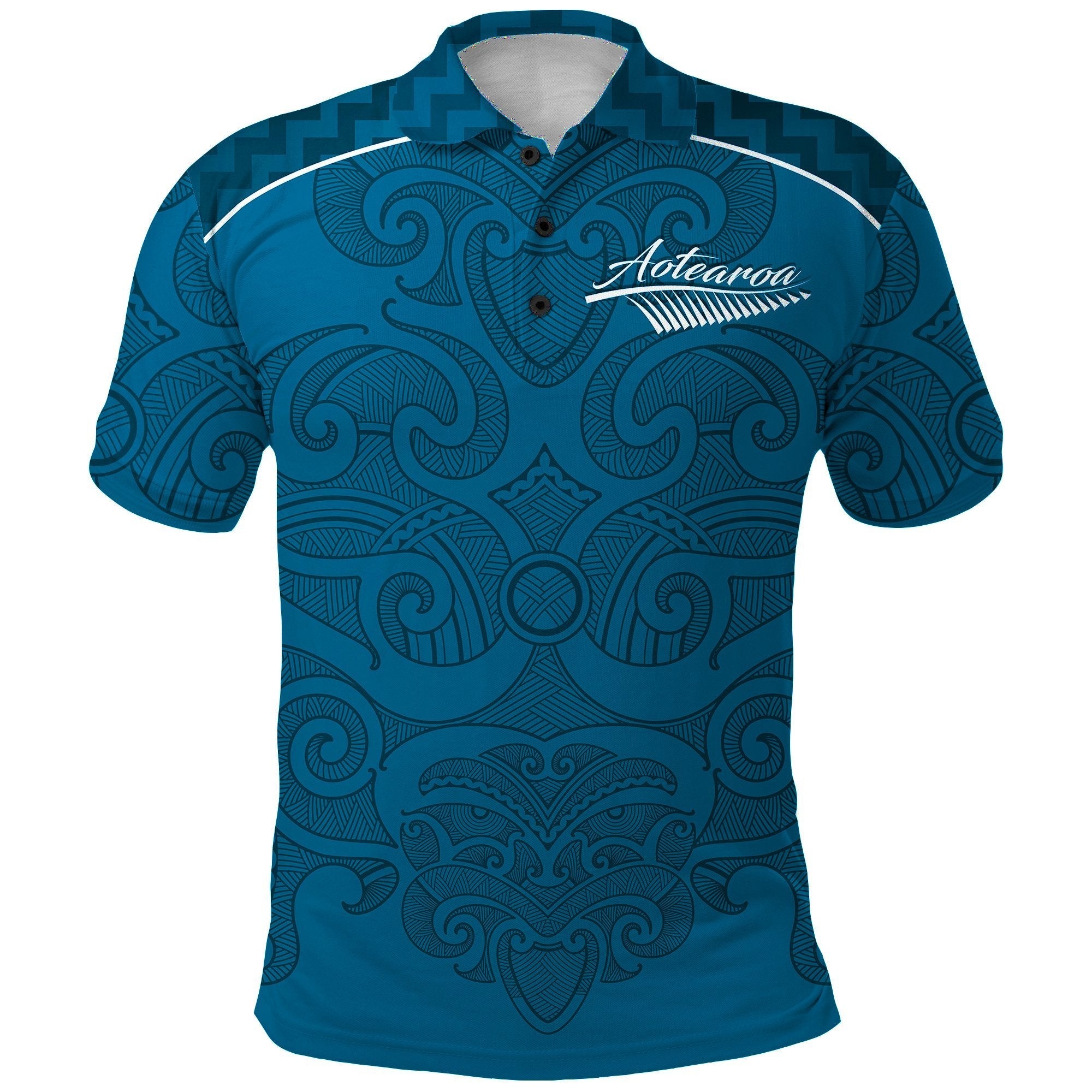 Maori 2021 Polo Shirt Turquoise Aotearoa Tattoo LT13 - Wonder Print Shop