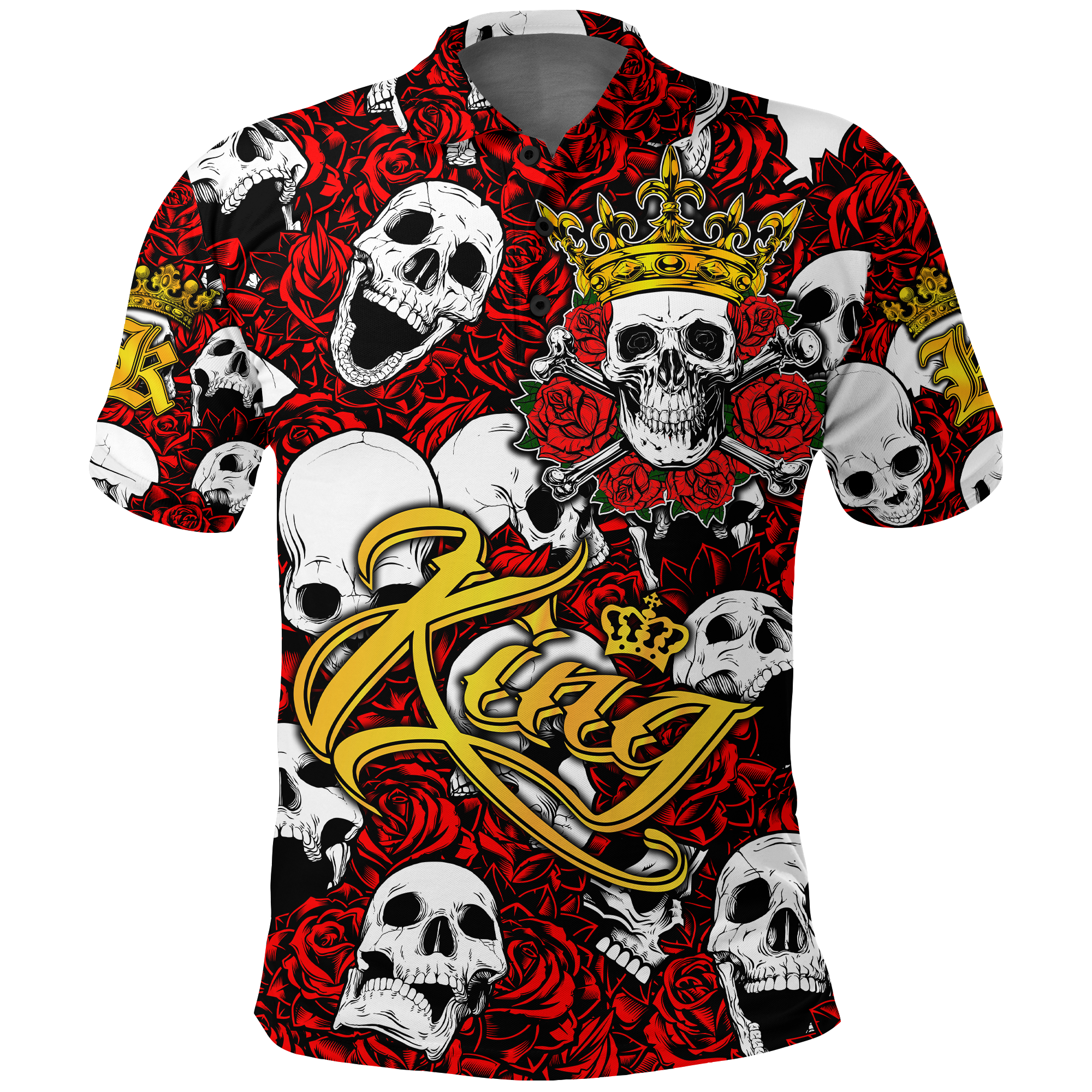 Skull Rose King Death Cannot Divide Us Polo Shirt LT2 - Wonder Print Shop