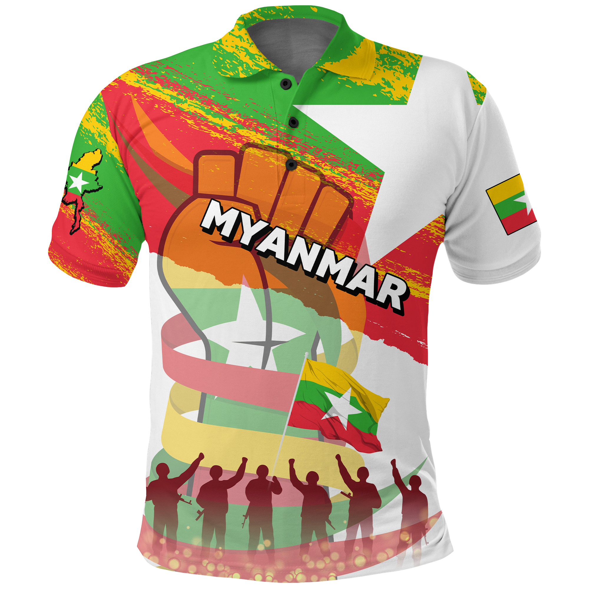 Myanmar Happy Polo Shirt Independence Day LT2 - Wonder Print Shop