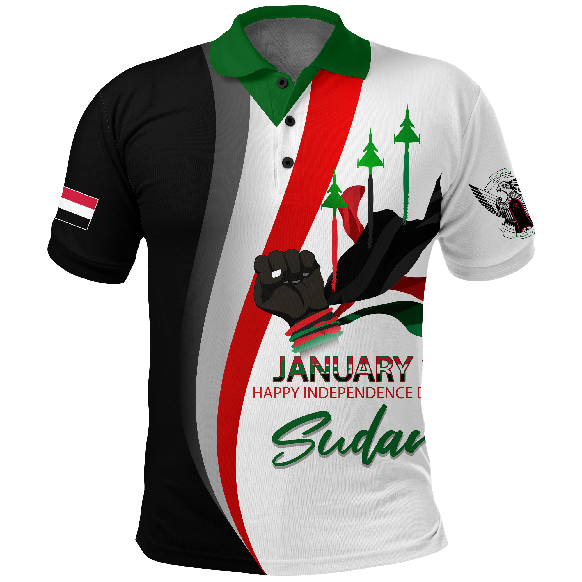 Sudan Happy Polo Shirt Independence Day LT2 - Wonder Print Shop