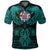 Viking Iceland Polo Shirt Valknut of Odin Cyan RLT12 - Wonder Print Shop