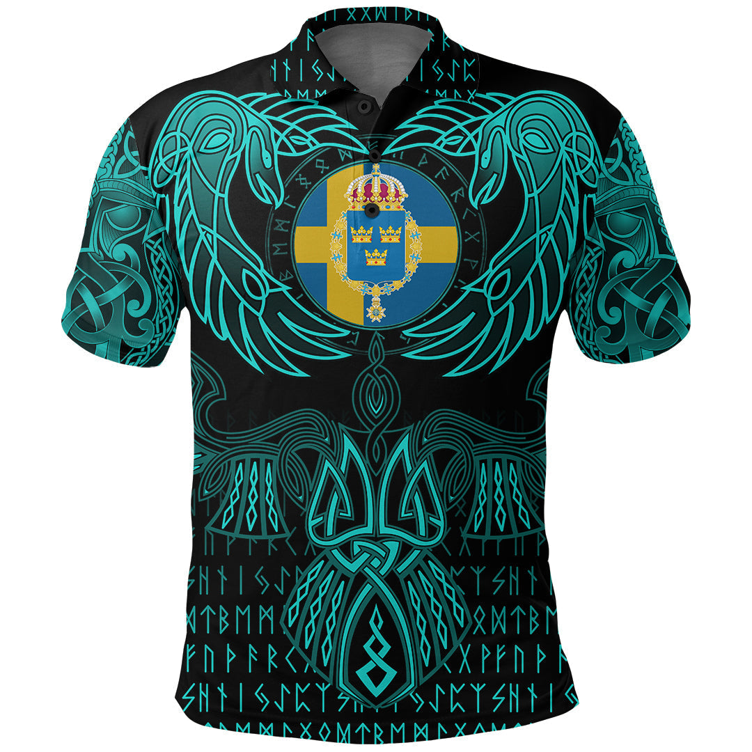 viking-sweden-polo-shirts-valknut-of-odin-cyan