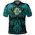 Viking Sweden Polo Shirt Valknut of Odin Cyan RLT12 - Wonder Print Shop