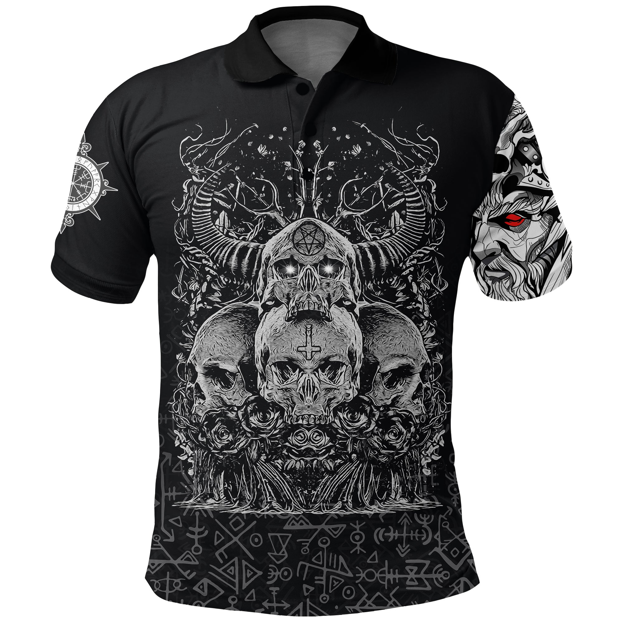 Custom Viking Skull Honor Polo Shirt RLT12 - Wonder Print Shop