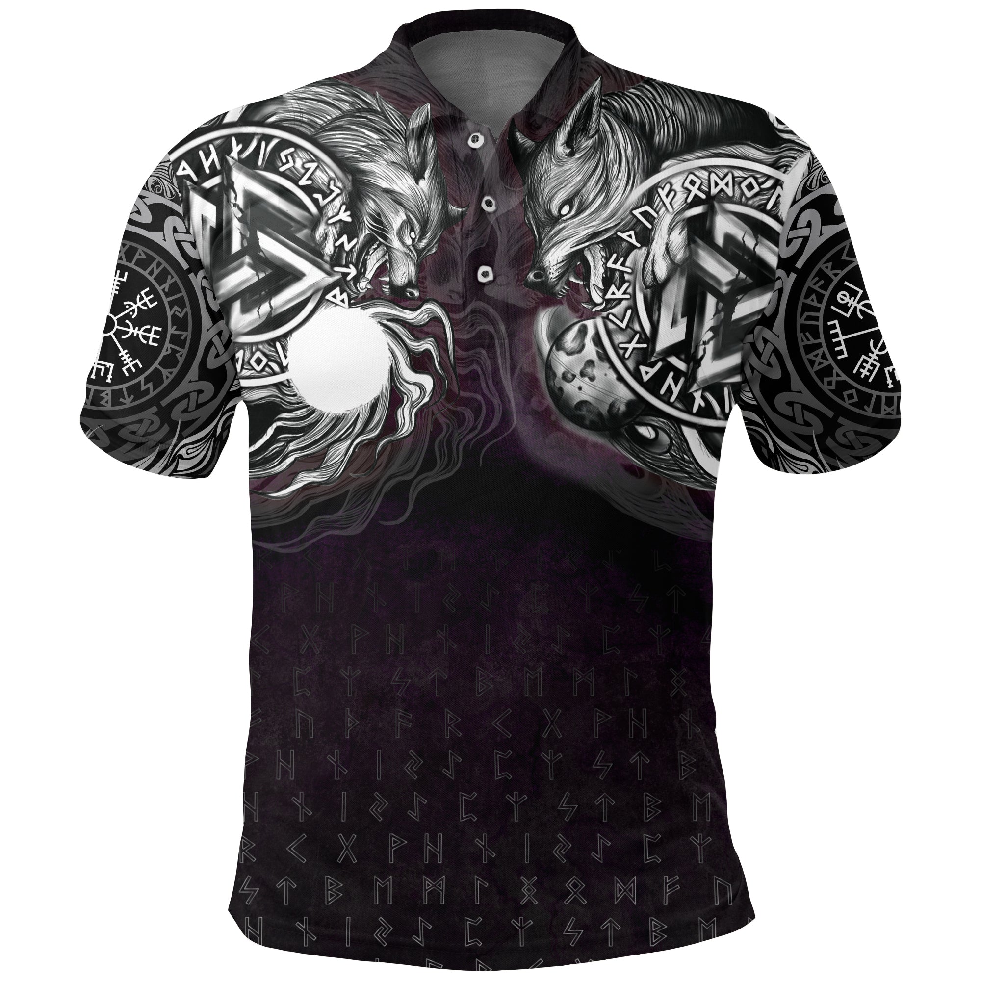 Viking Polo Shirt Hati and Skoll Valknut RLT12 - Wonder Print Shop