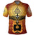 Viking Polo Shirt Raven Of Odin and Drakkar On Fire On Vignette Gold Valknut RLT12 - Wonder Print Shop