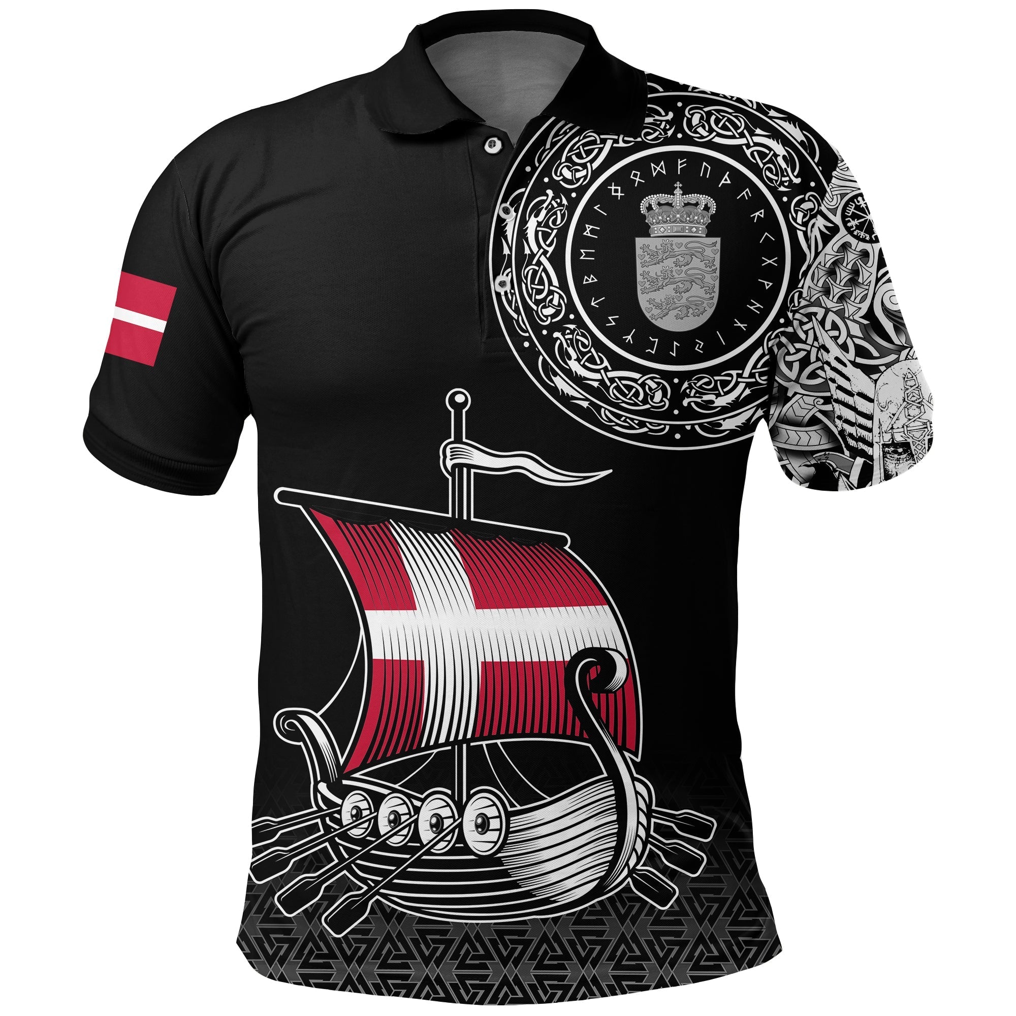 Viking Polo Shirt Danish Drakkar RLT12 - Wonder Print Shop