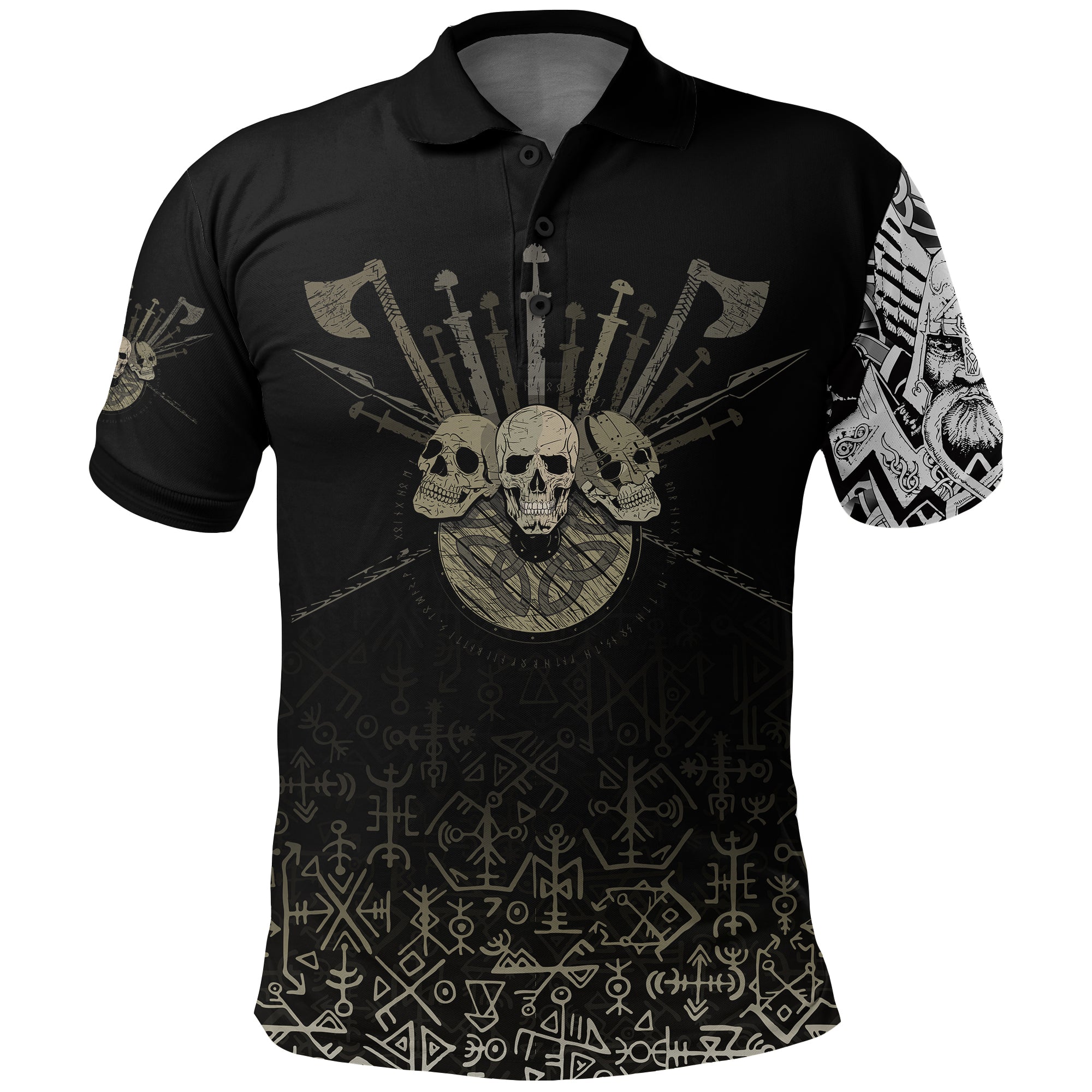 Custom Viking Polo Shirt Three Skull Of Viking RLT12 - Wonder Print Shop