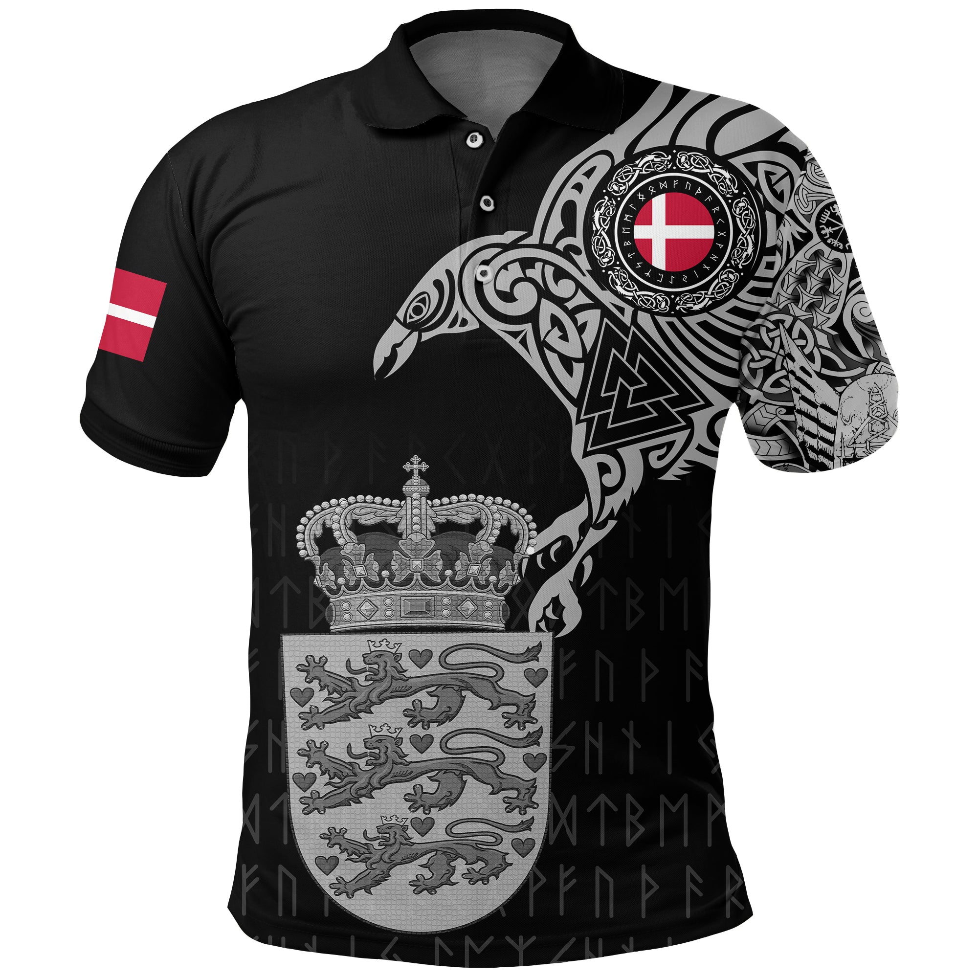 Viking Polo Shirt Danish and Raven Of Odin RLT12 - Wonder Print Shop