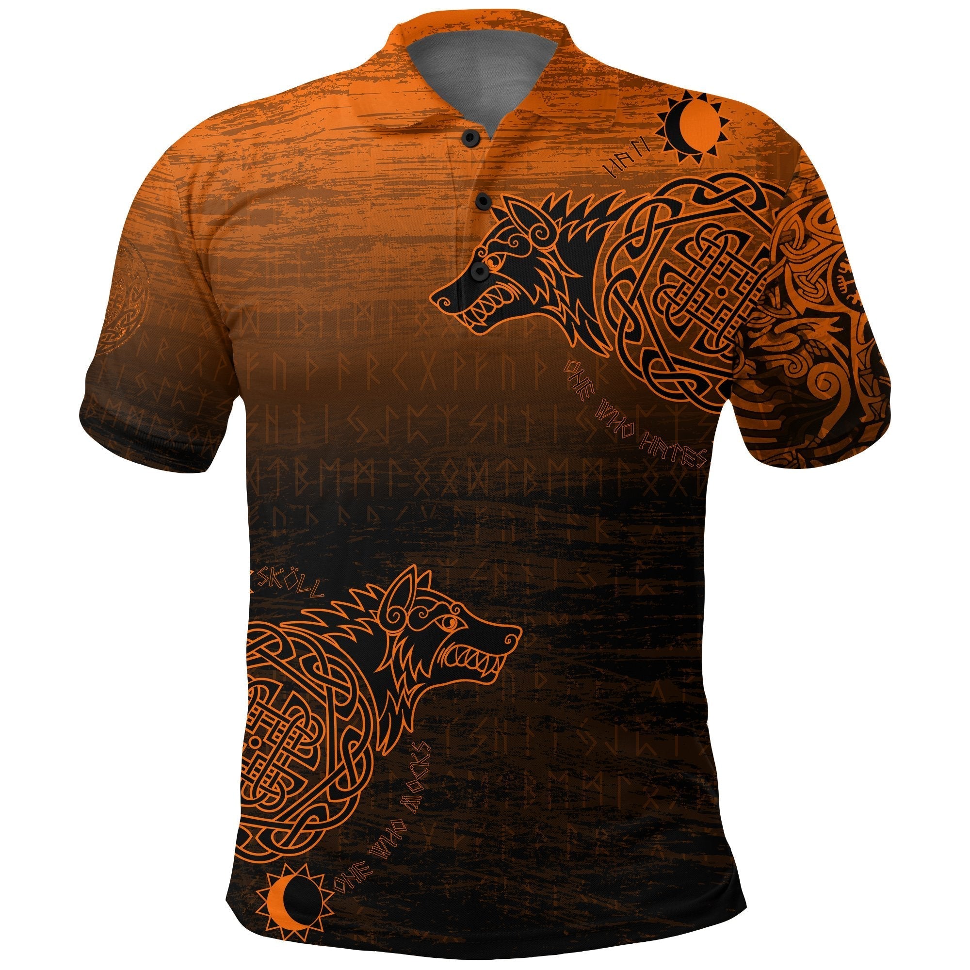 Viking Polo Shirt, Skoll and Hati Orange RLT12 - Wonder Print Shop