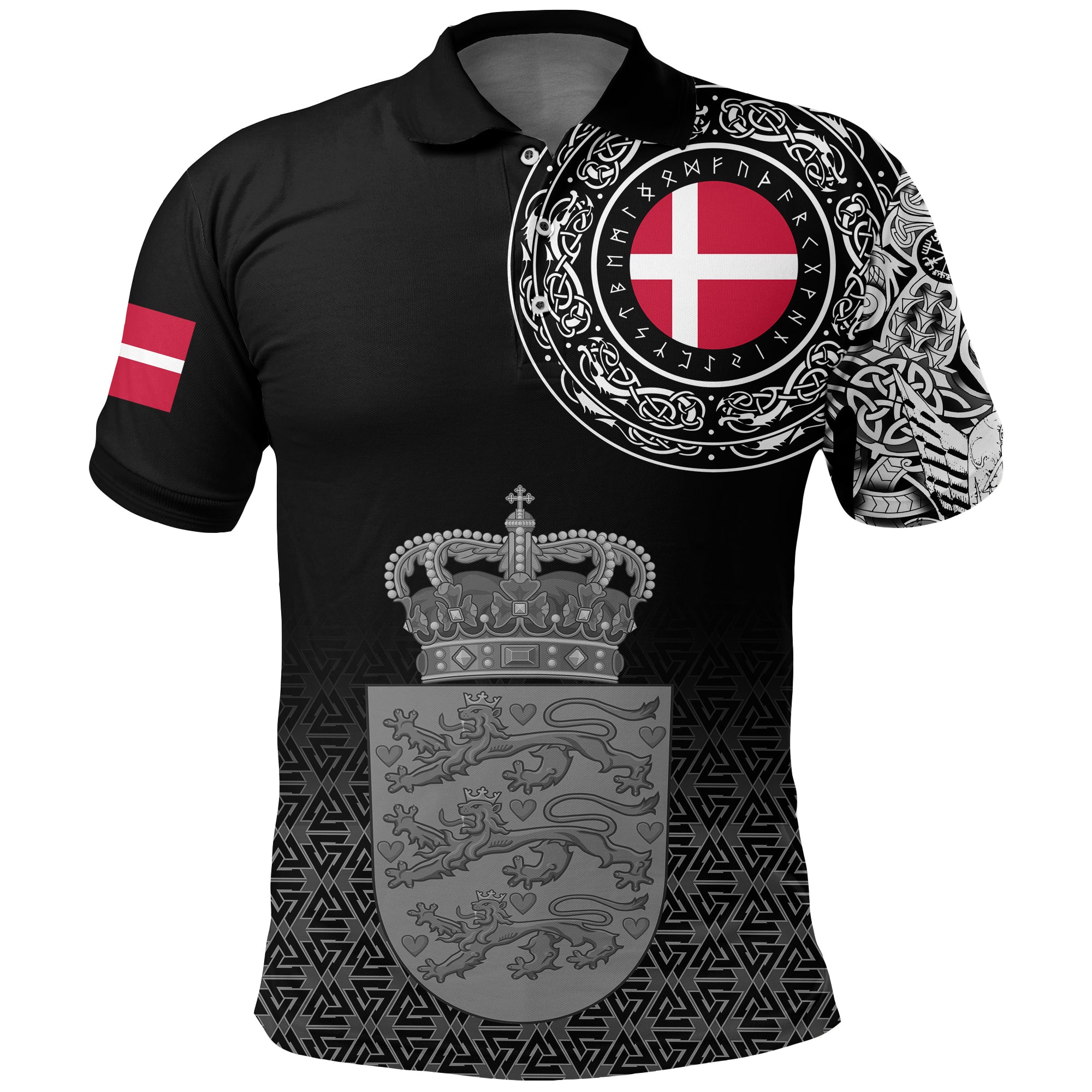 Viking Polo Shirt Denmark Coat Of Arms RLT12 - Wonder Print Shop