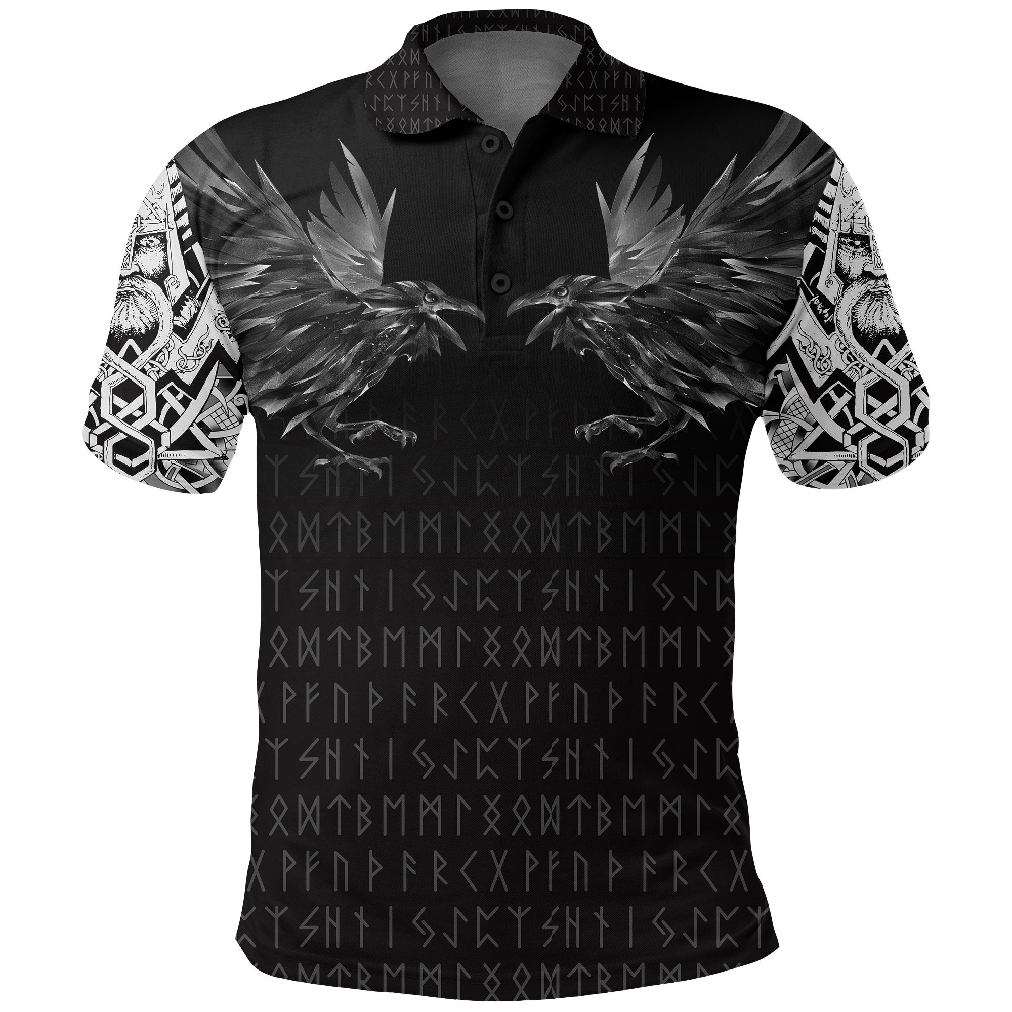 Viking Polo Shirt Odin Huginn and Muninn Rune RLT12 - Wonder Print Shop