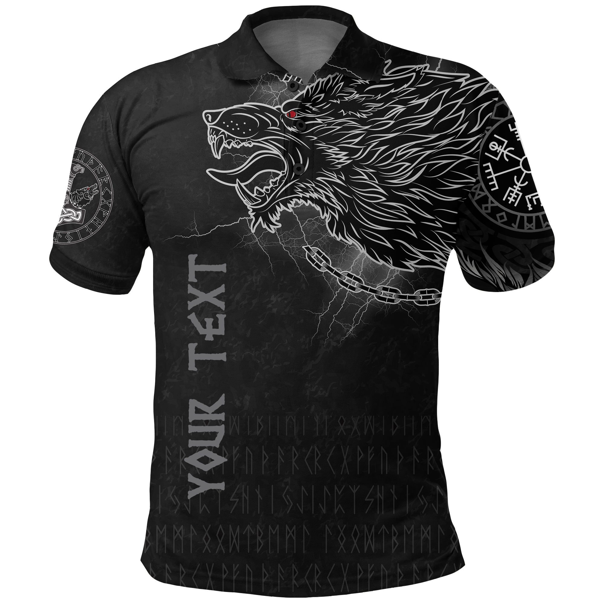 Custom Viking Polo Shirt Fenrir Norse Wolf Thunderstorm RLT12 - Wonder Print Shop