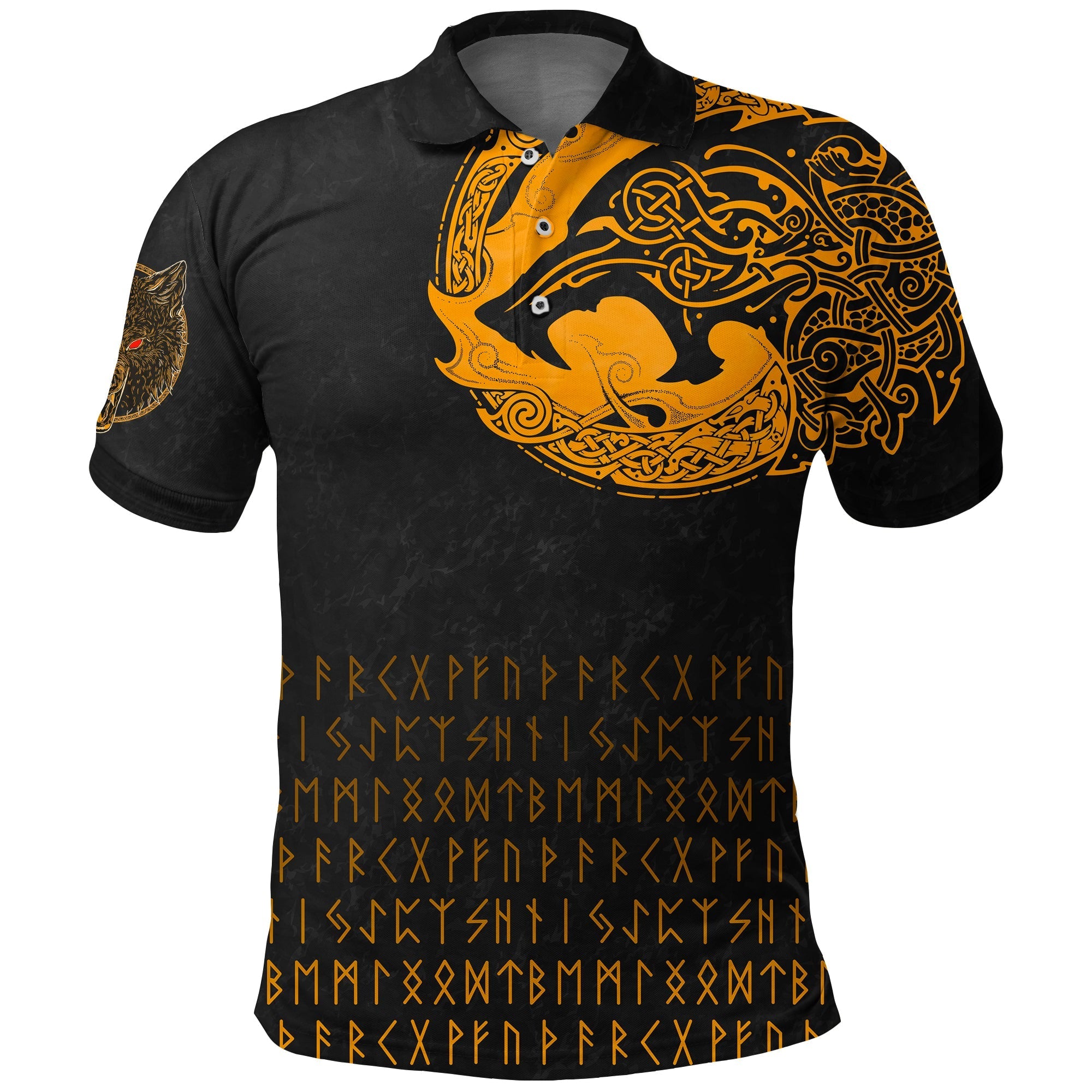 Viking Polo Shirt Fenrir Wolf Orange RLT12 - Wonder Print Shop