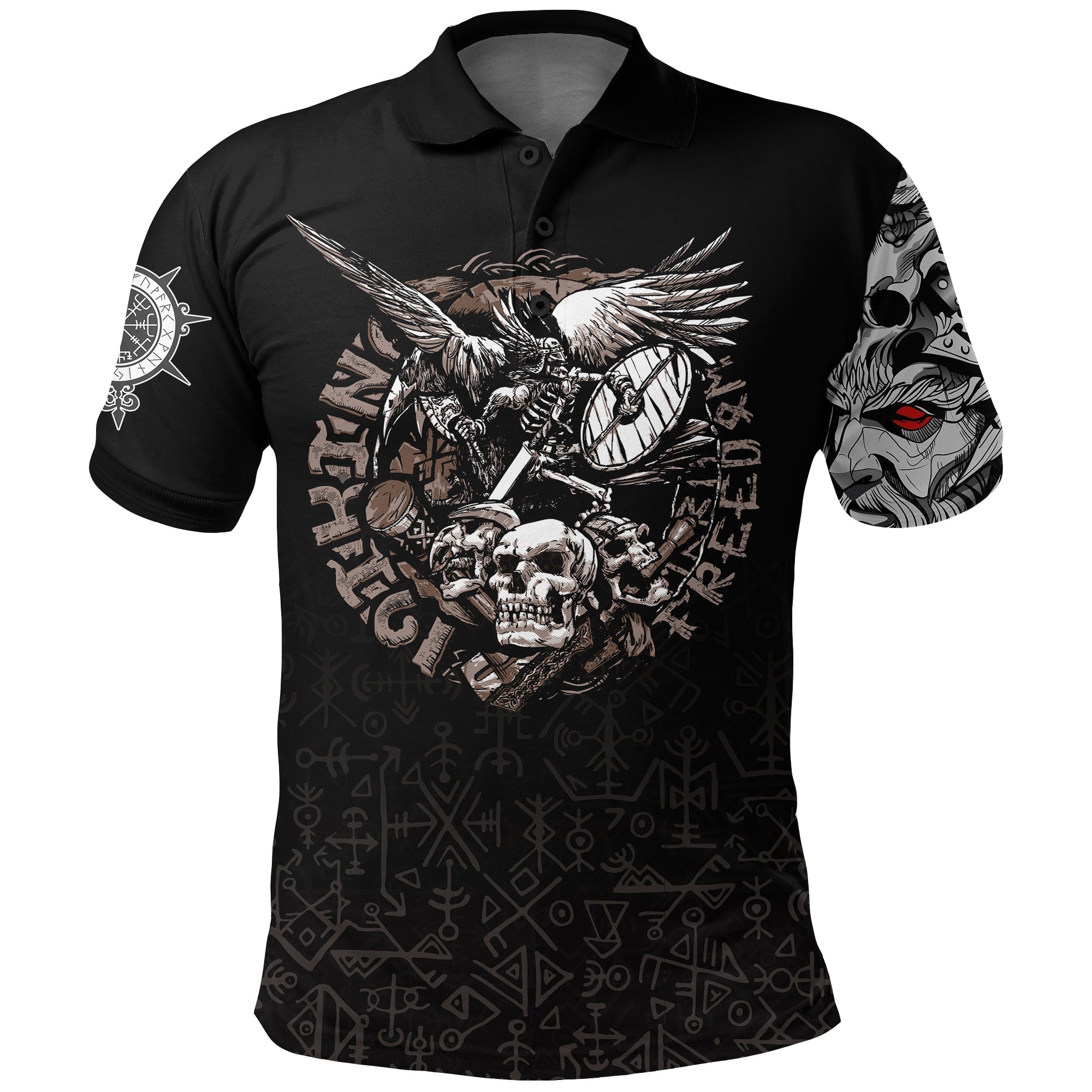 Viking Warrior Polo Shirt Odin Tattoo RLT12 - Wonder Print Shop