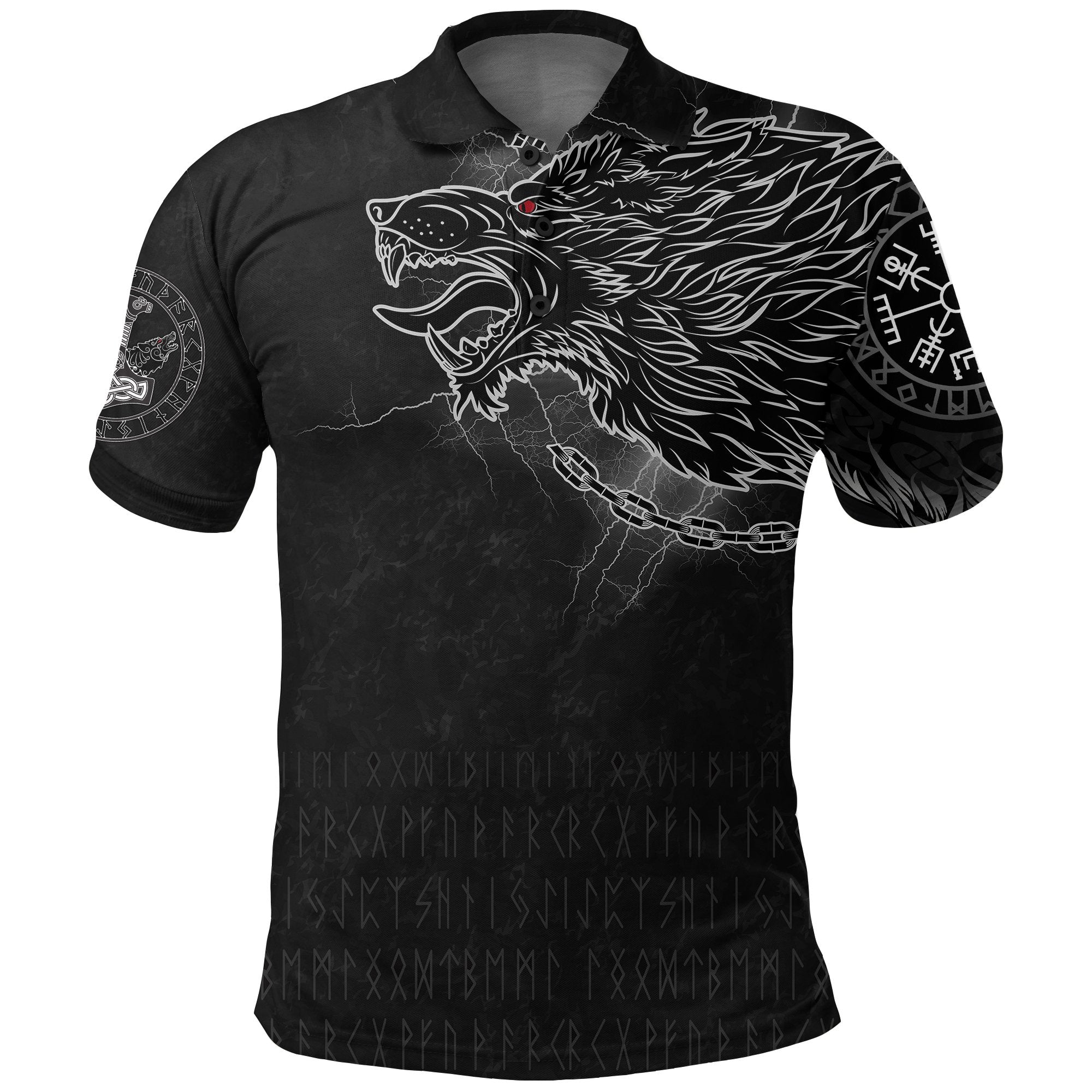 Viking Polo Shirt Fenrir Norse Wolf Thunderstorm RLT12 - Wonder Print Shop