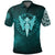 Viking Polo Shirt Cyan Spear Of The God Odin Gungnir and Two Cyan Ravens Style RLT12 - Wonder Print Shop