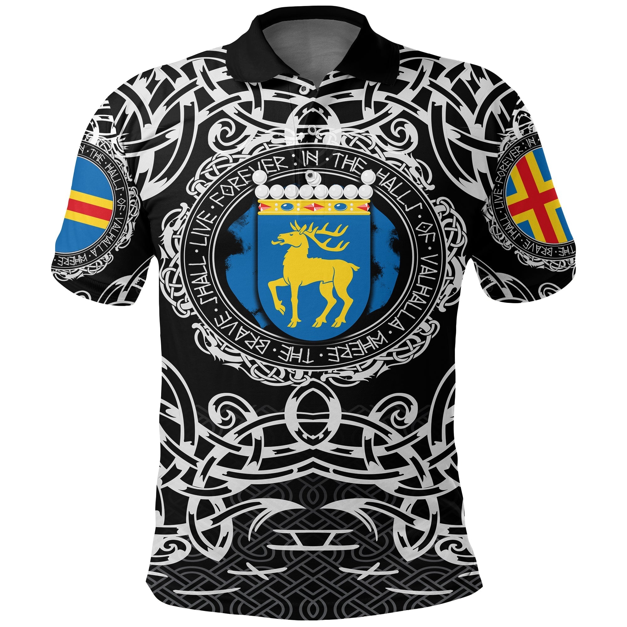 Viking Polo Shirt Aland Islands Viking Pattern RLT12 - Wonder Print Shop