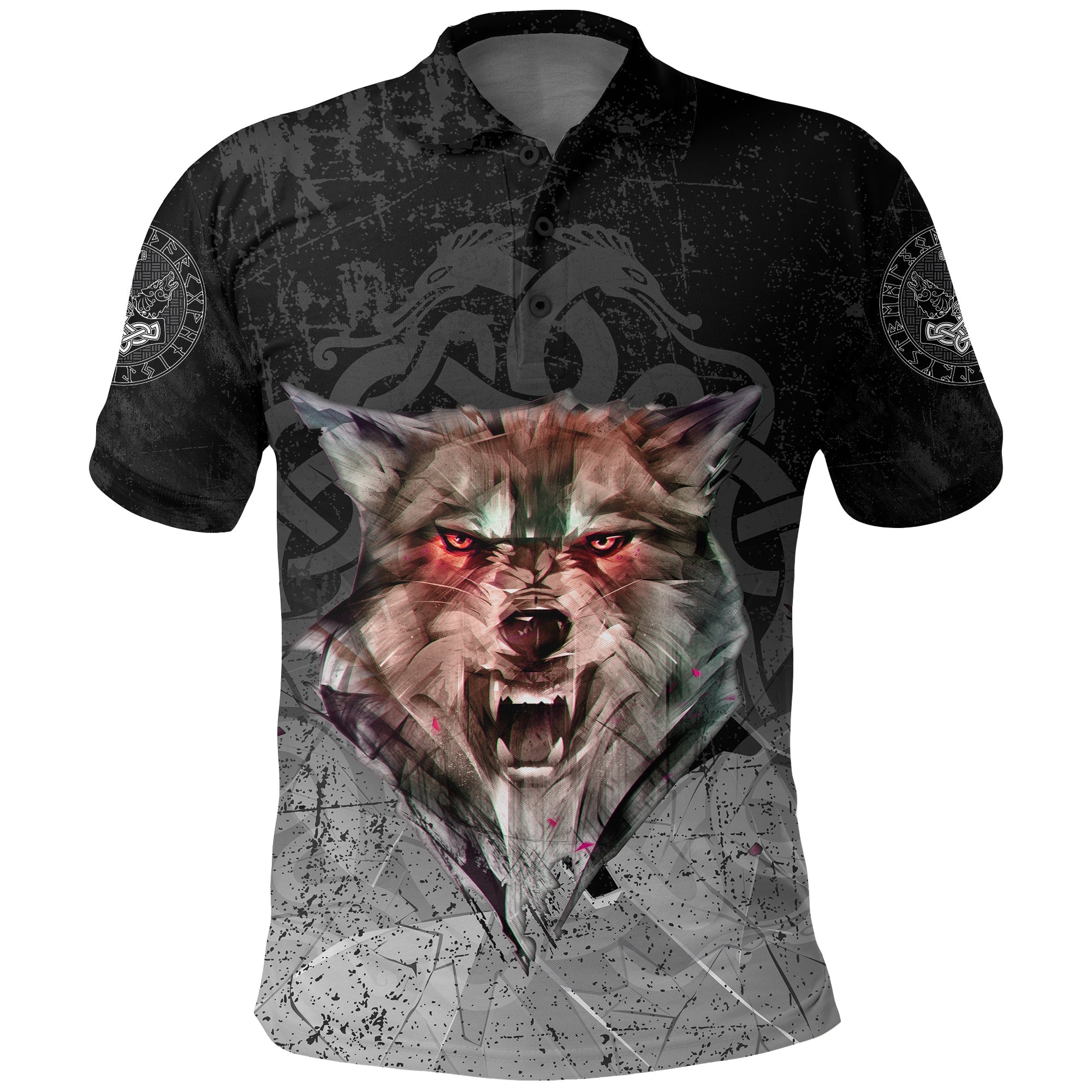 Viking Polo Shirt Fenrir Norse Wolf RLT12 - Wonder Print Shop