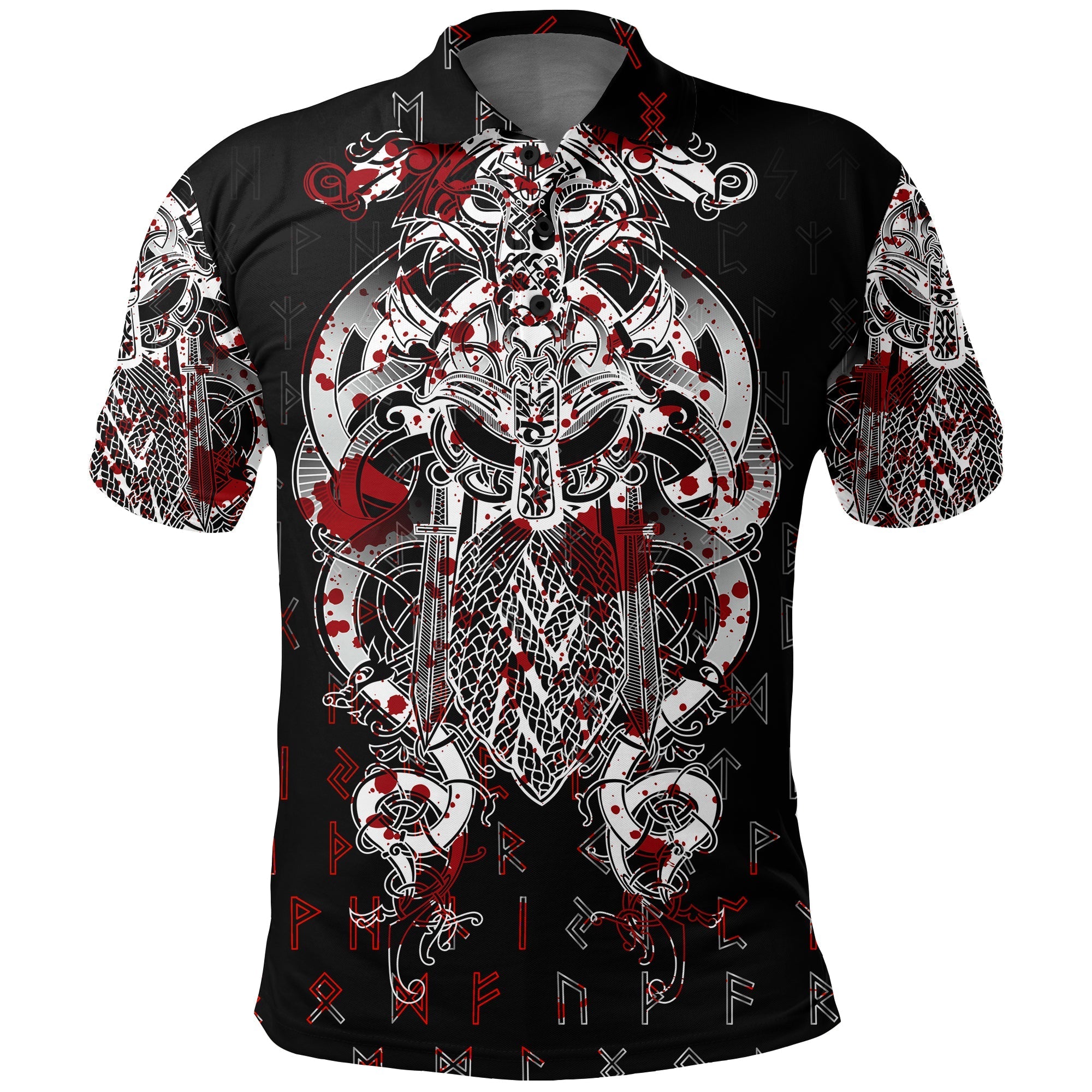 Viking Tyr Tattoo Blood Polo Shirt RLT12 - Wonder Print Shop