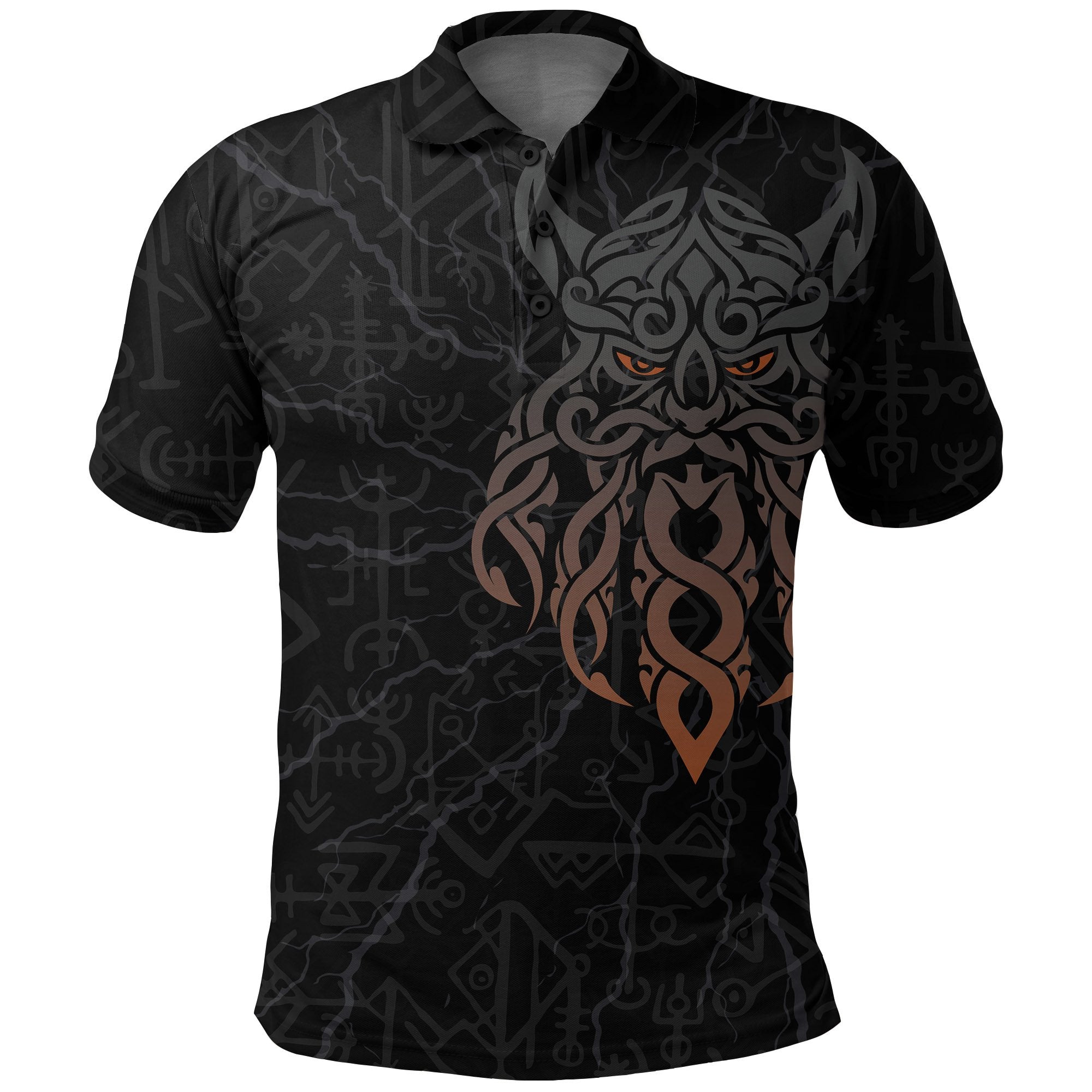 Viking Polo Shirt, Odin God Furthark Tattoo Special RLT12 - Wonder Print Shop