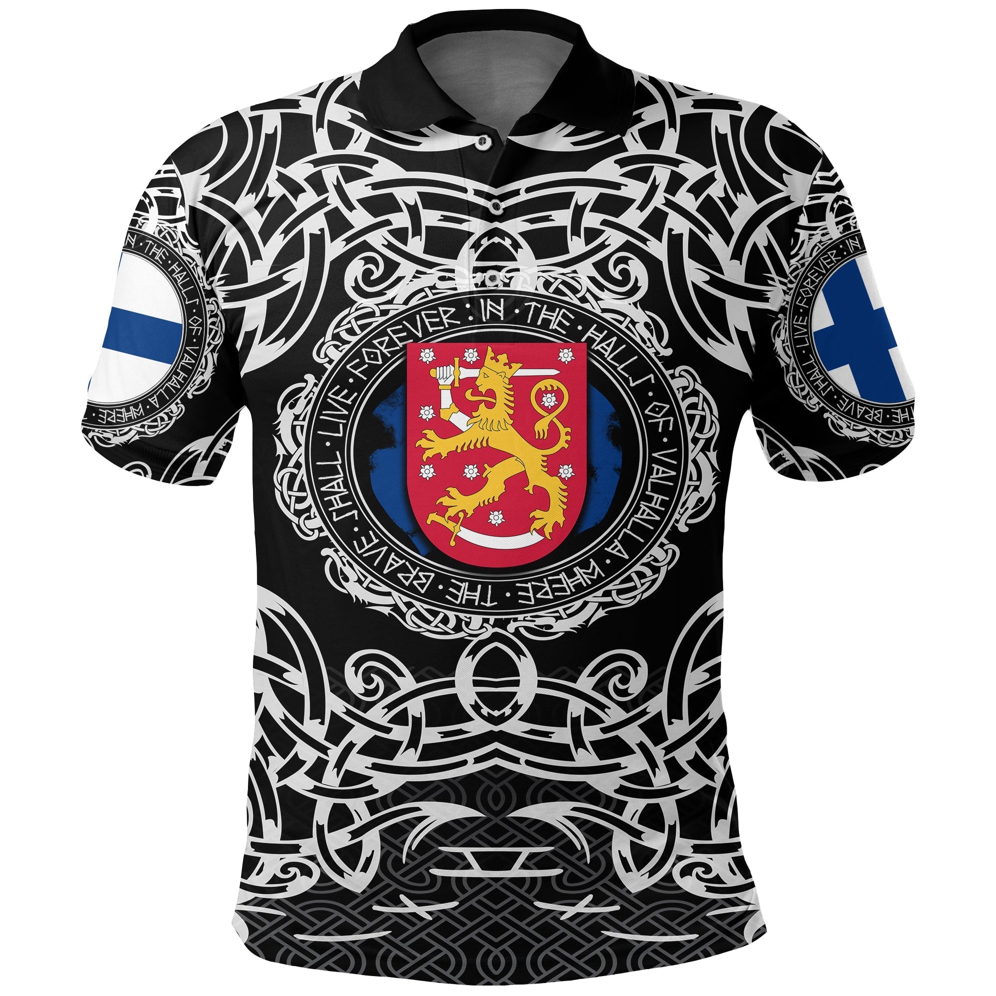 Viking Polo Shirt Finland Viking Pattern RLT12 - Wonder Print Shop