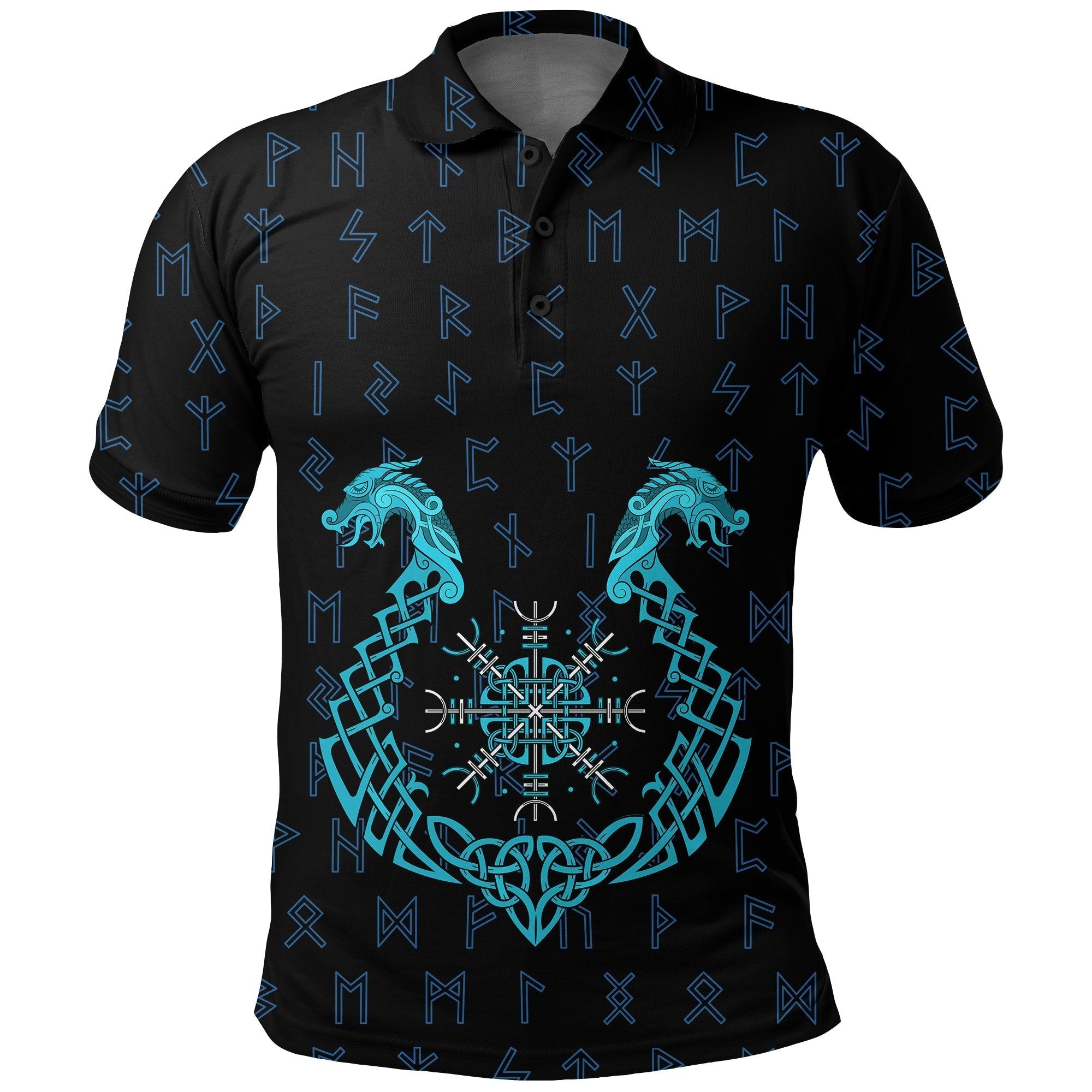 Viking Polo, Aegishjalmur Helm Of Awe Blue Edition RLT12 - Wonder Print Shop