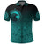 Viking Polo Shirt, Ethnic Odin Raven Cyan RLT12 - Wonder Print Shop