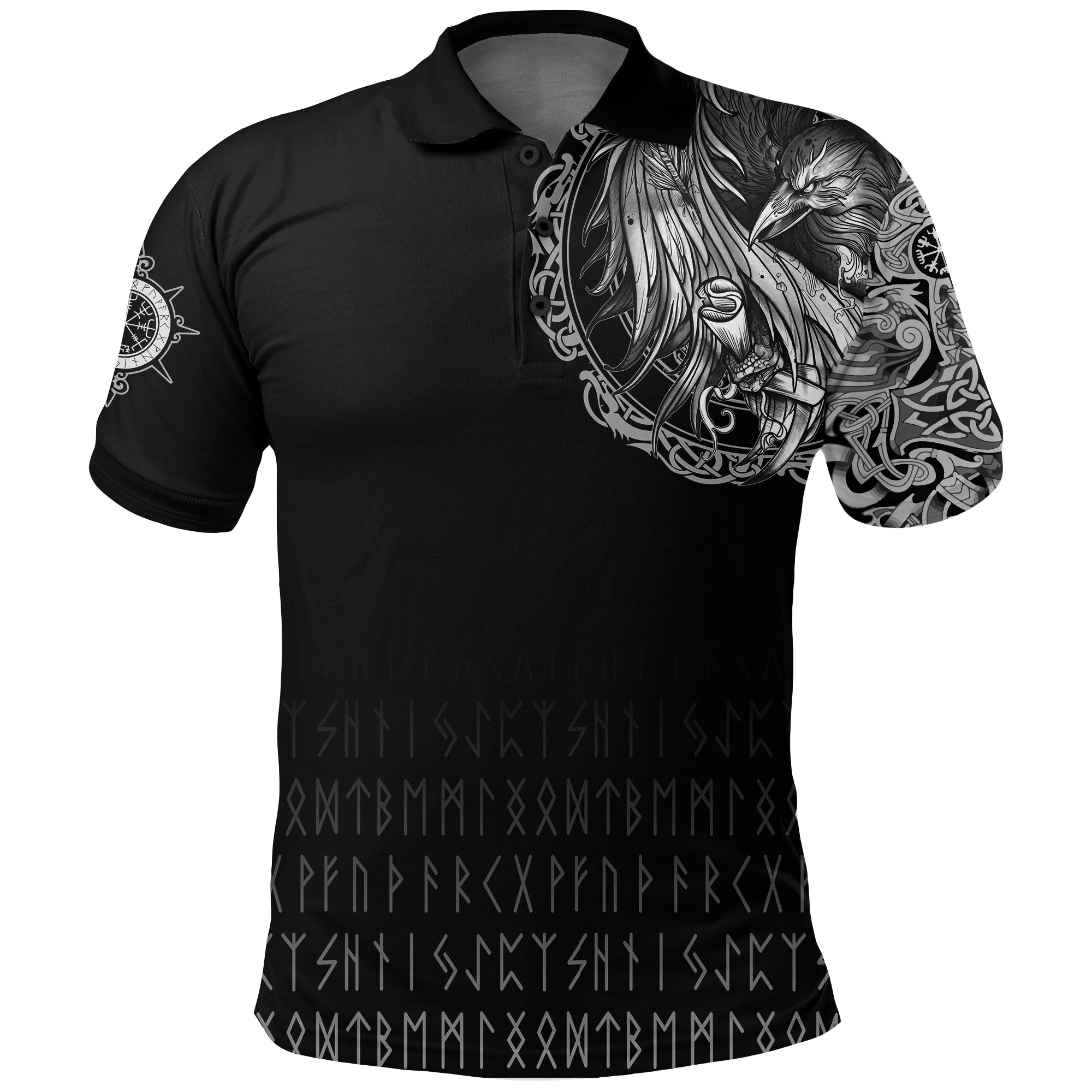 Viking Polo Shirt Norse Raven Tattoo RLT12 - Wonder Print Shop